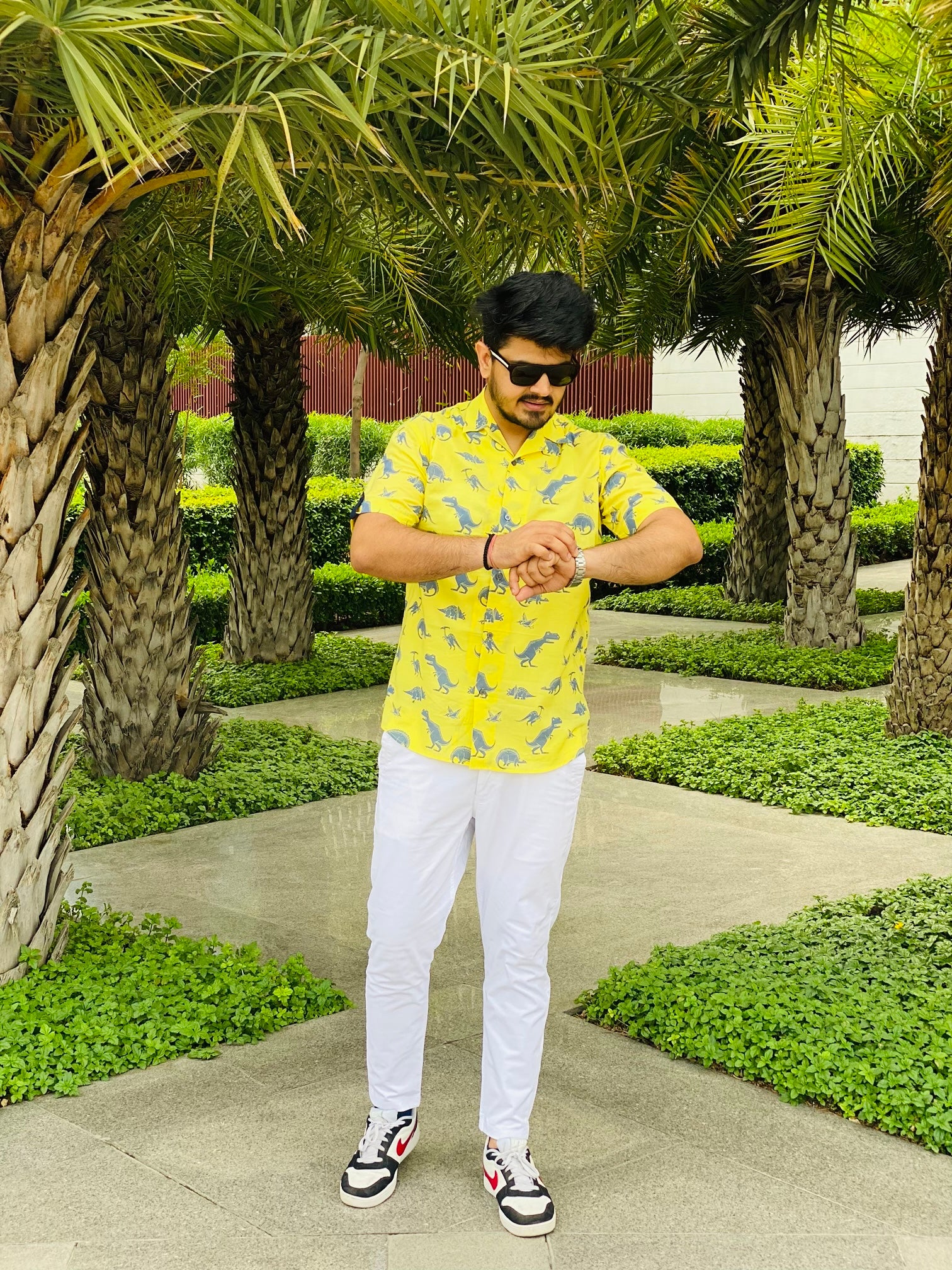 Menswear Yellow Dinosaur Shirt