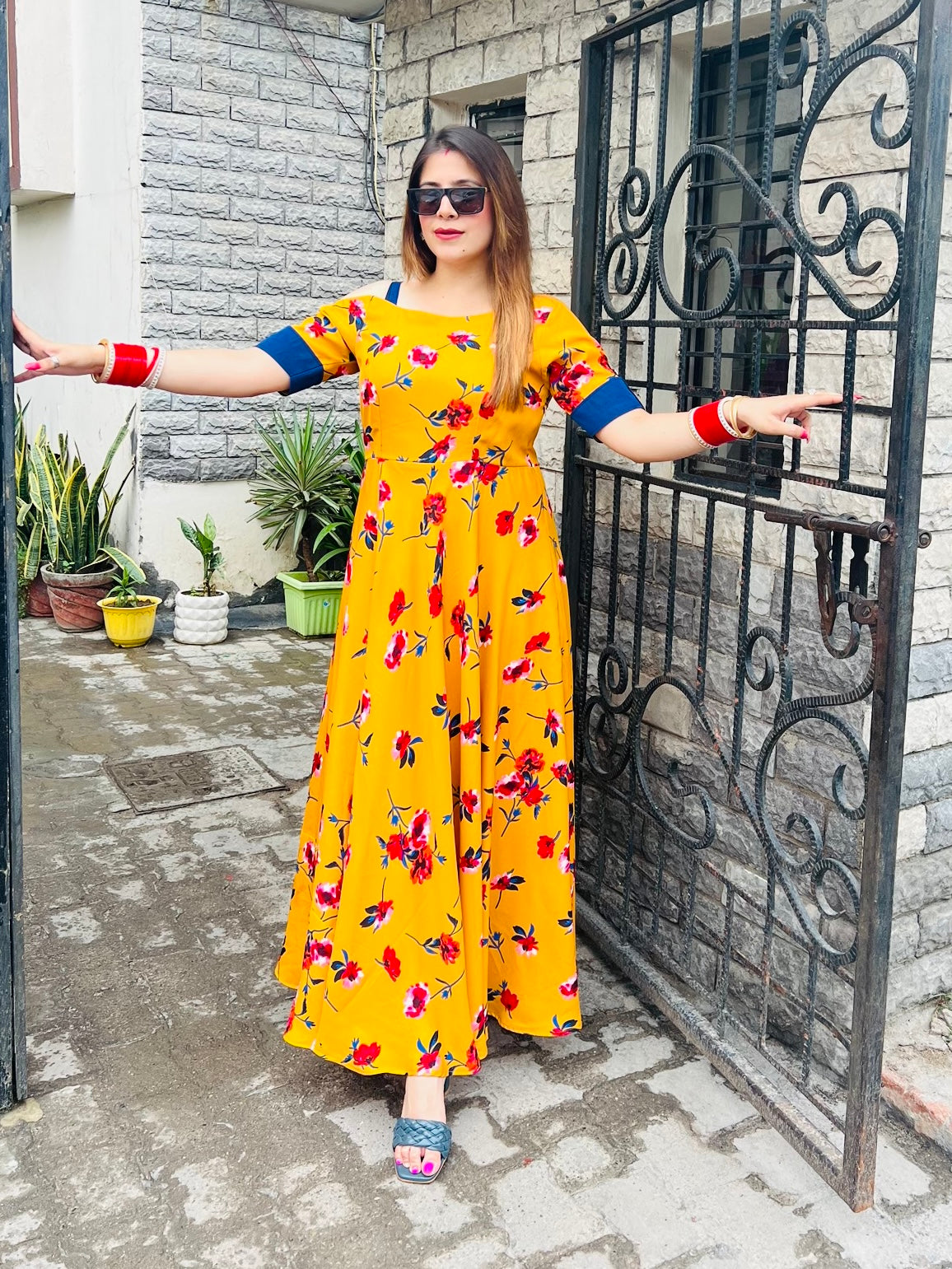 Mustard Floral Maxi