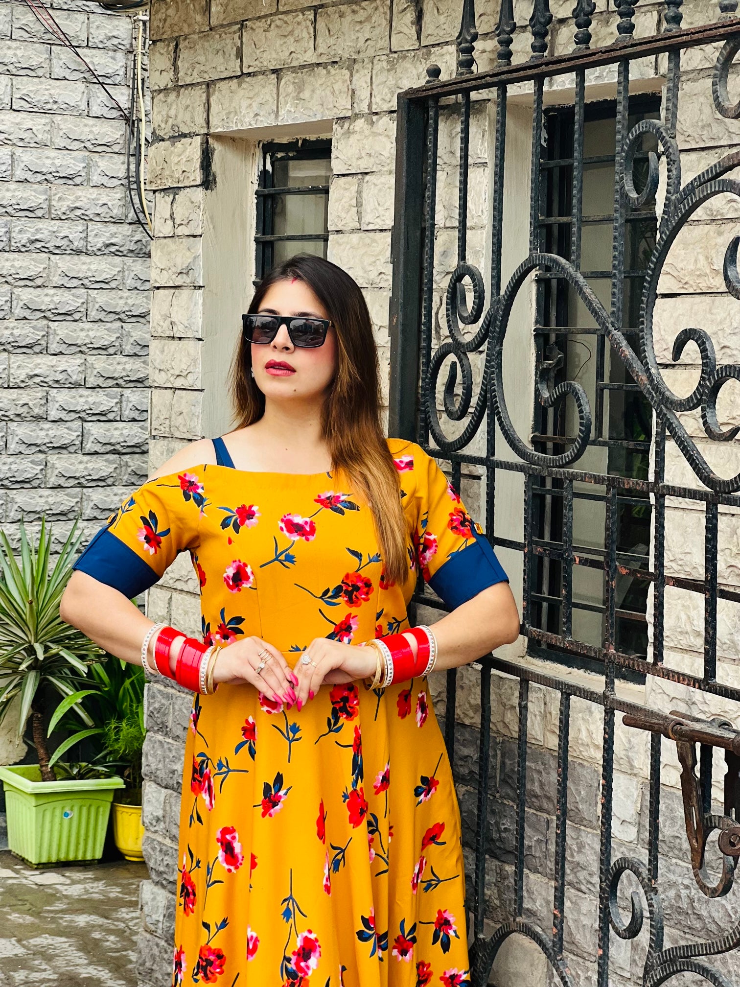 Mustard Floral Maxi