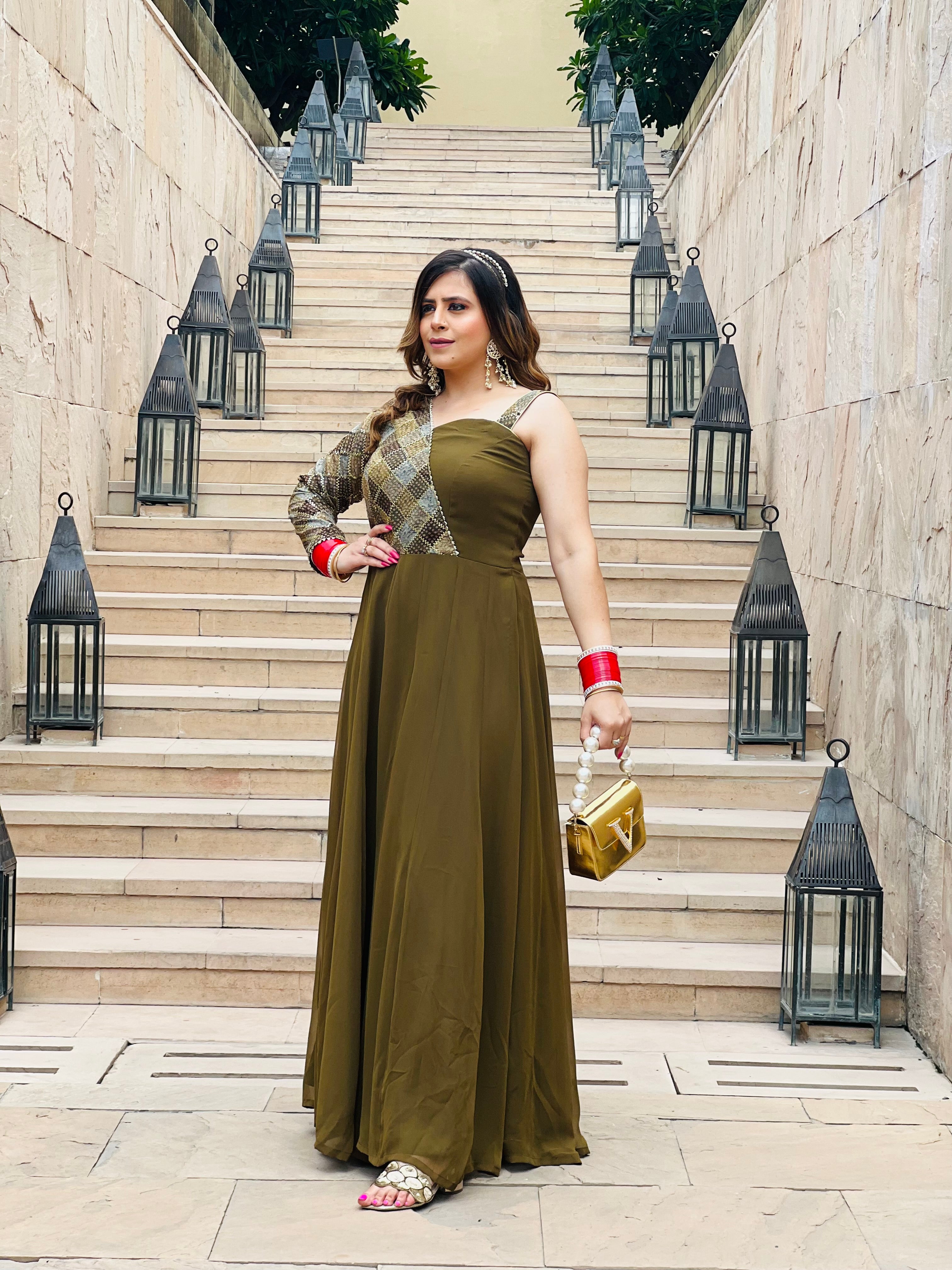 Olive Green Ethnic Jumpsuit