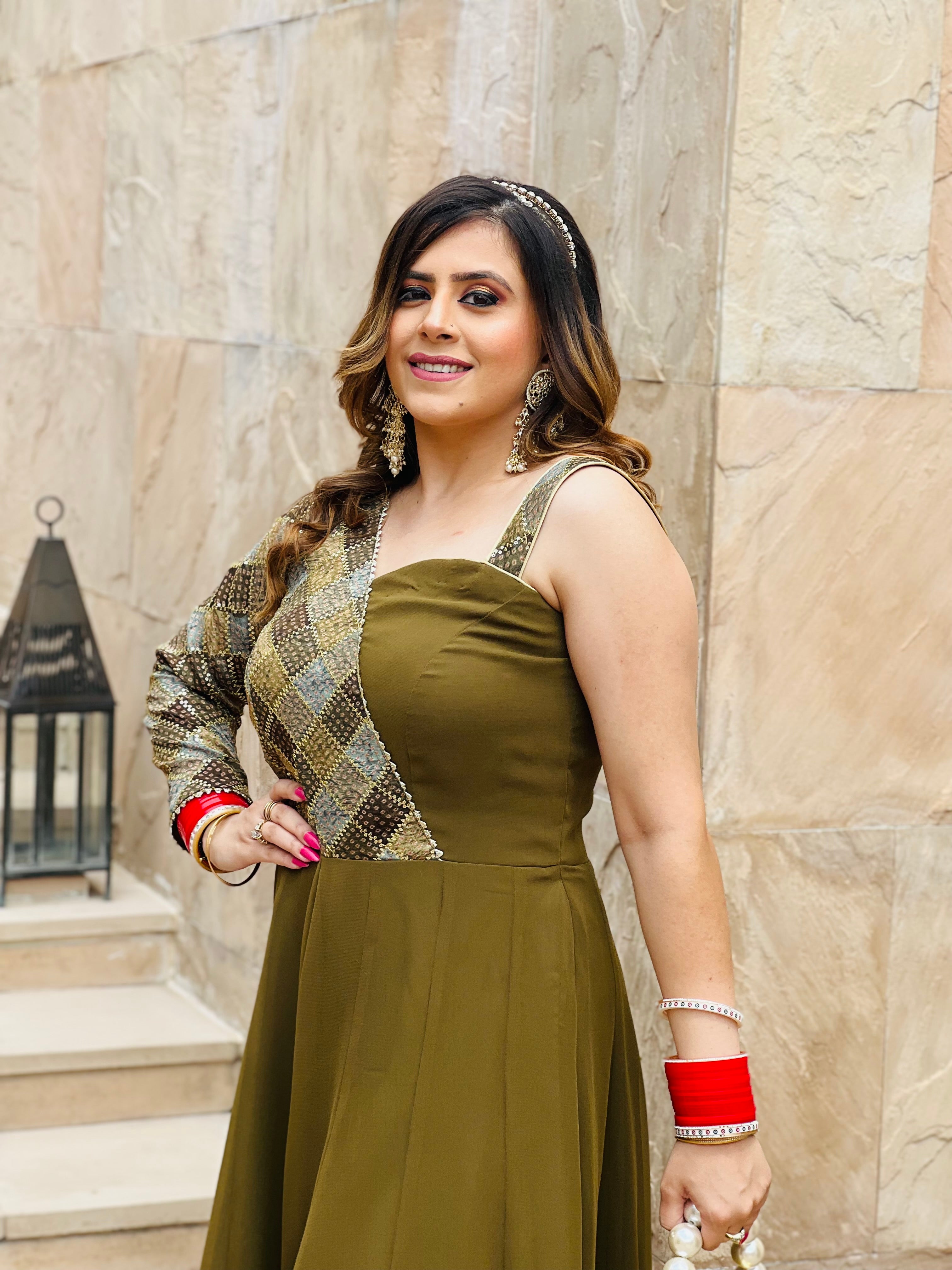 Olive Green Ethnic Jumpsuit