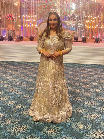 Golden Georgette Gown