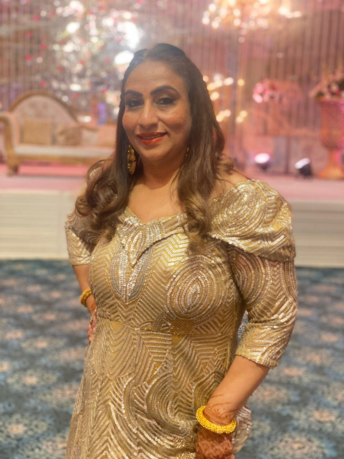 Golden Georgette Gown