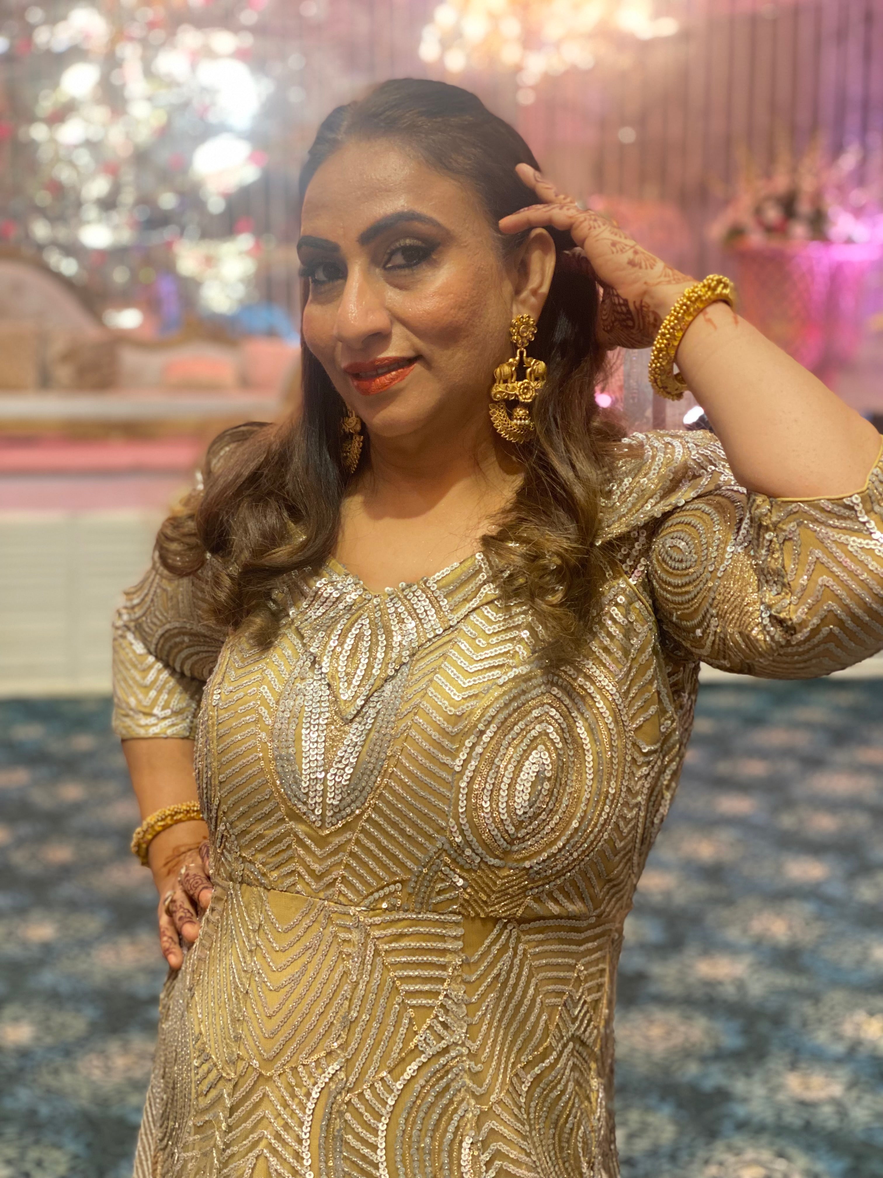Golden Georgette Gown