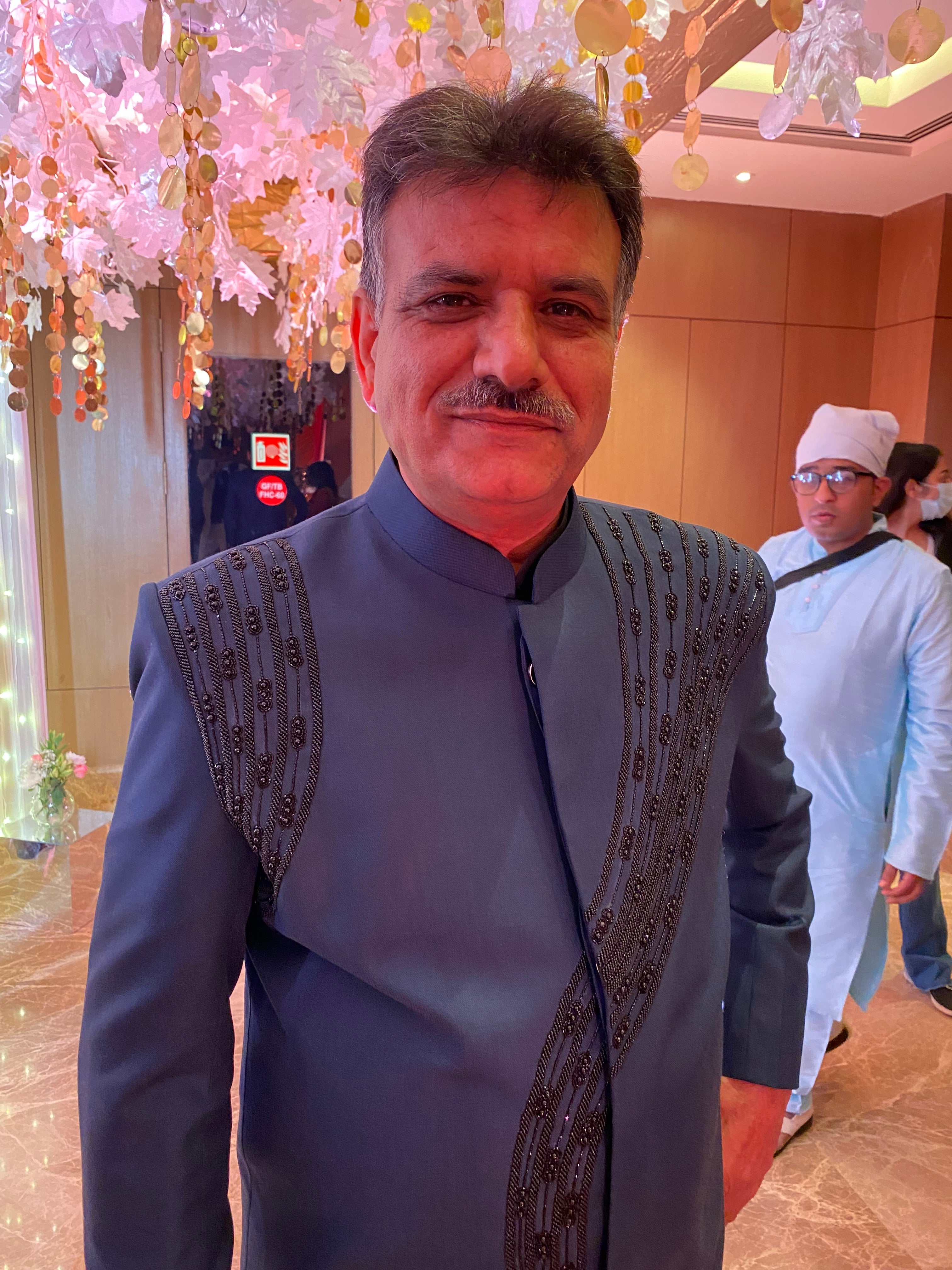 Menswear Blue Embroidered Indo Western