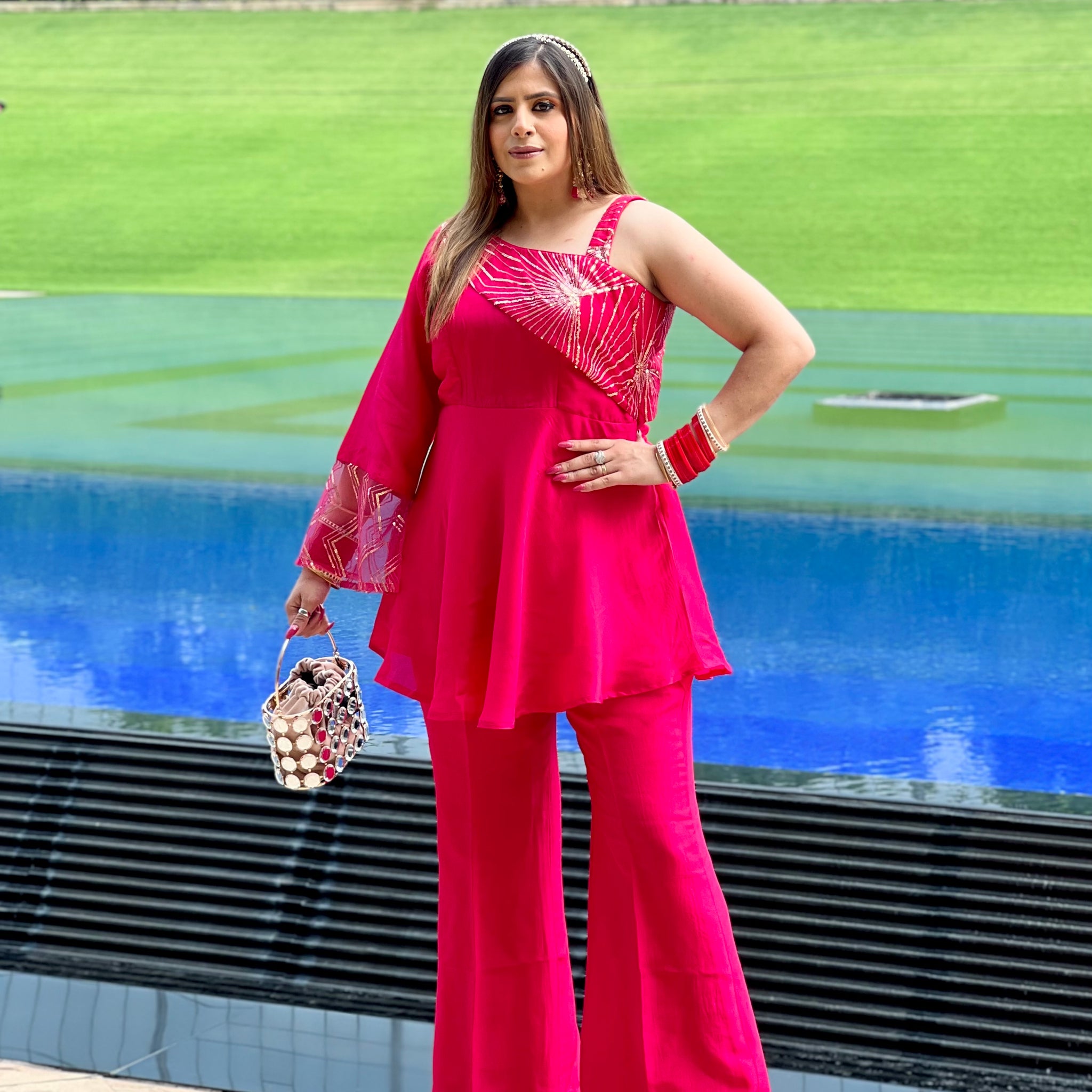 Pink Embroidered Co-Ord Set