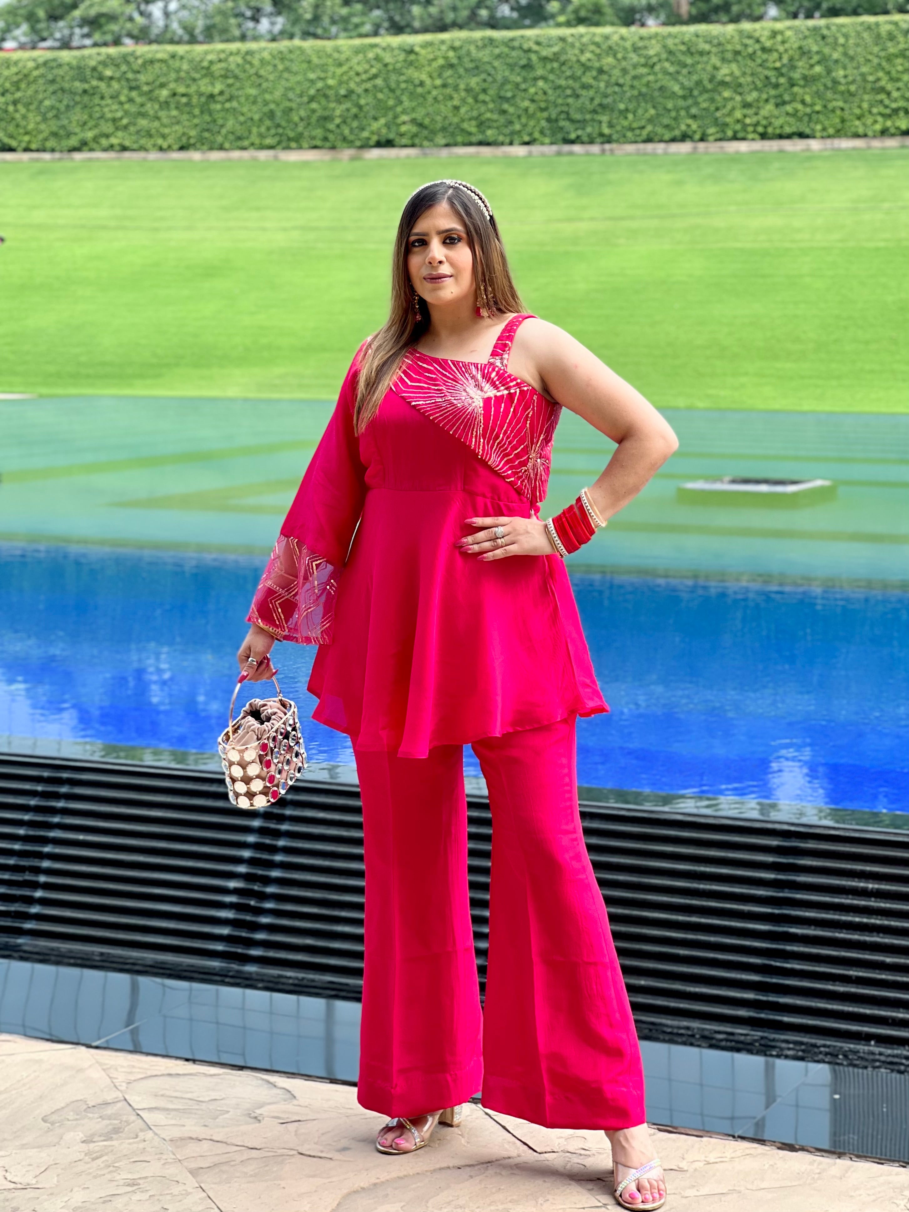 Pink Embroidered Co-Ord Set