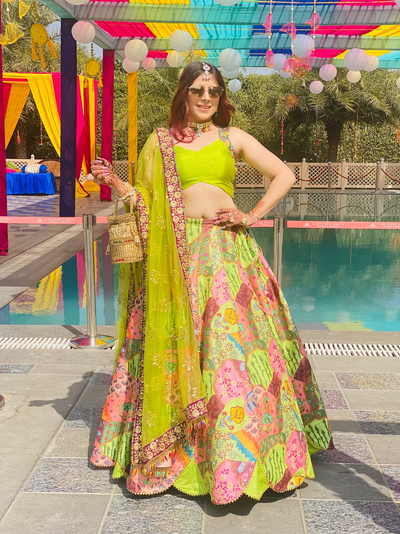 Pista Green Silk Lehenga