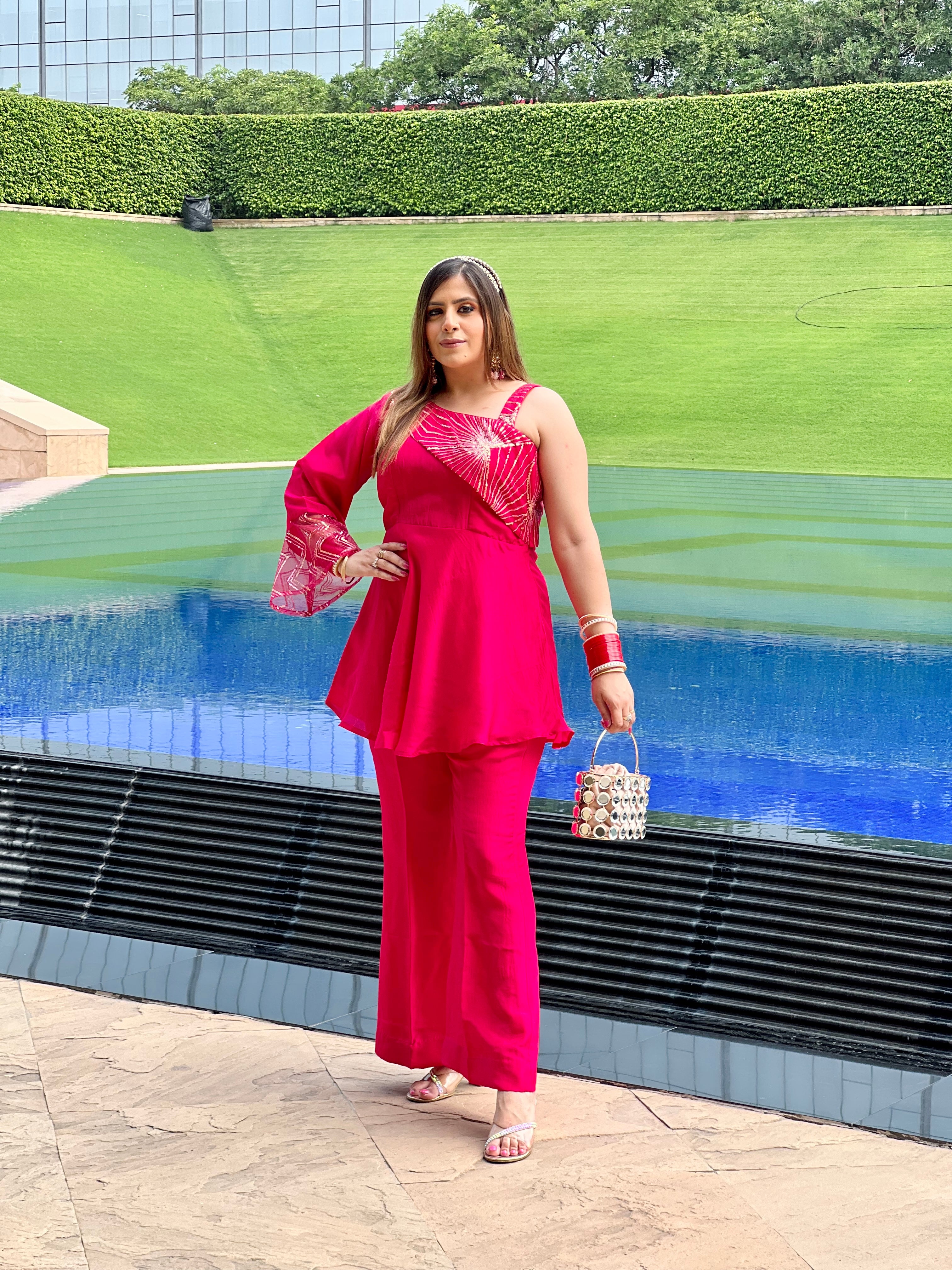 Pink Embroidered Co-Ord Set