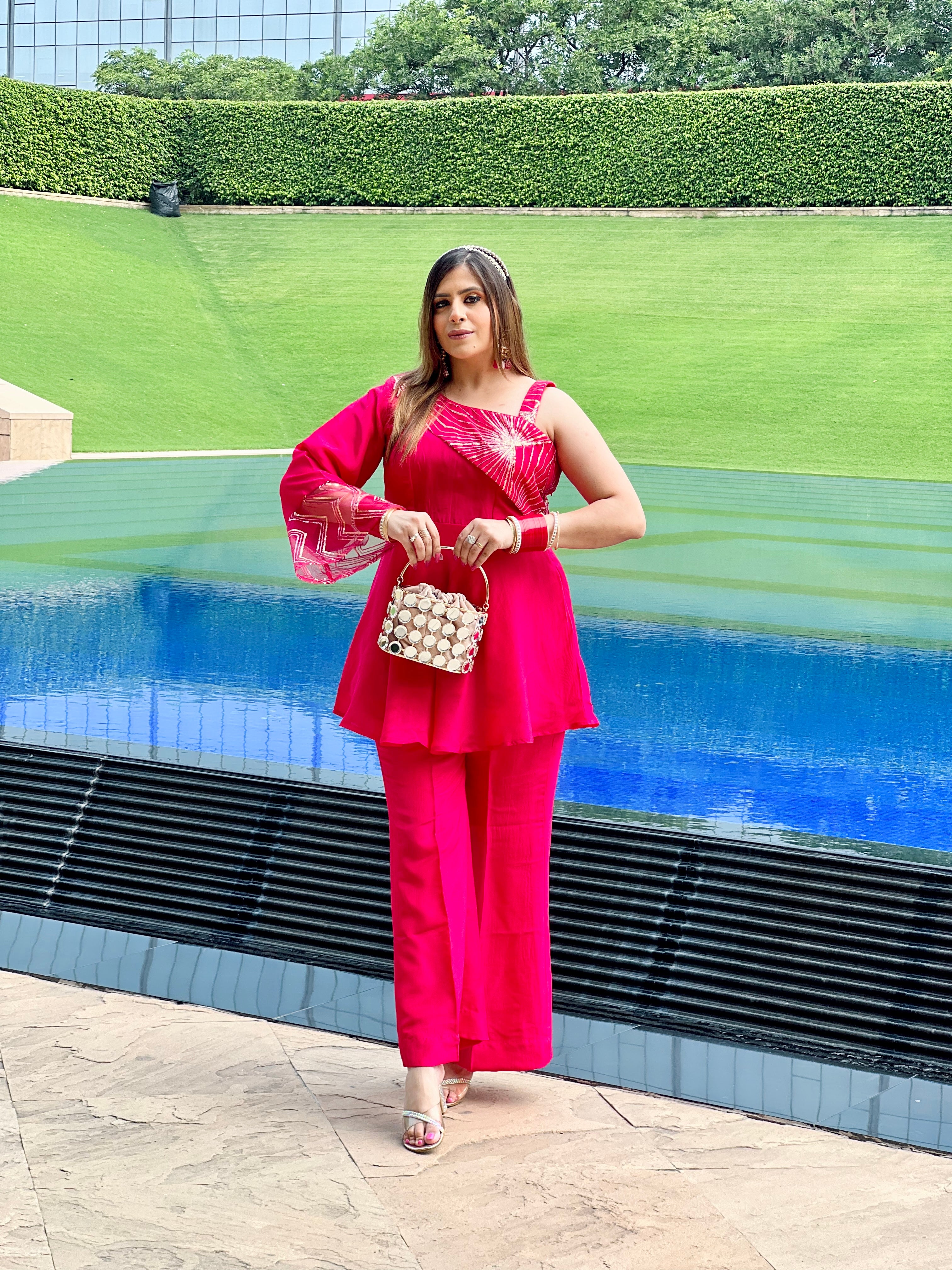 Pink Embroidered Co-Ord Set