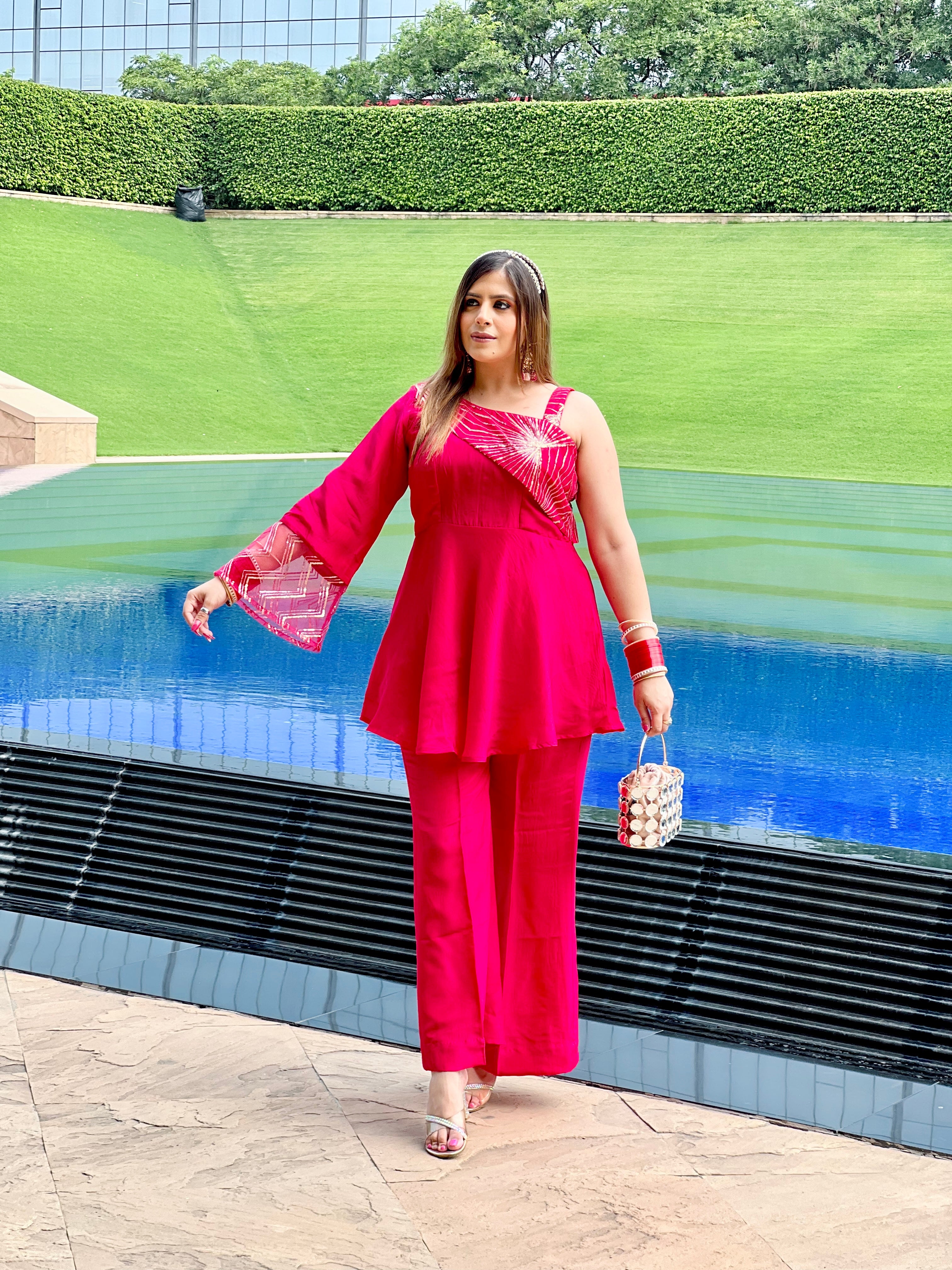 Pink Embroidered Co-Ord Set