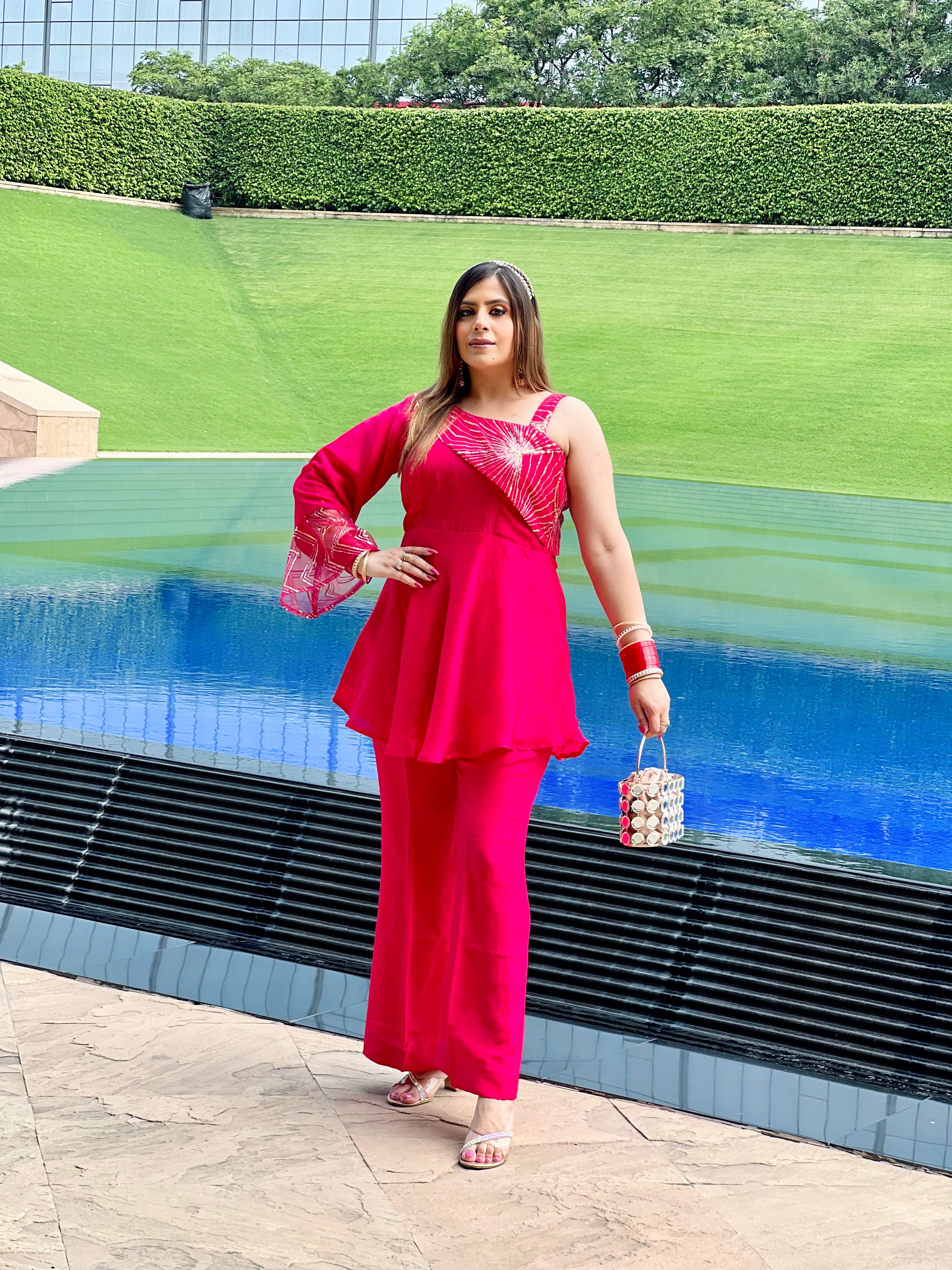 Pink Embroidered Co-Ord Set