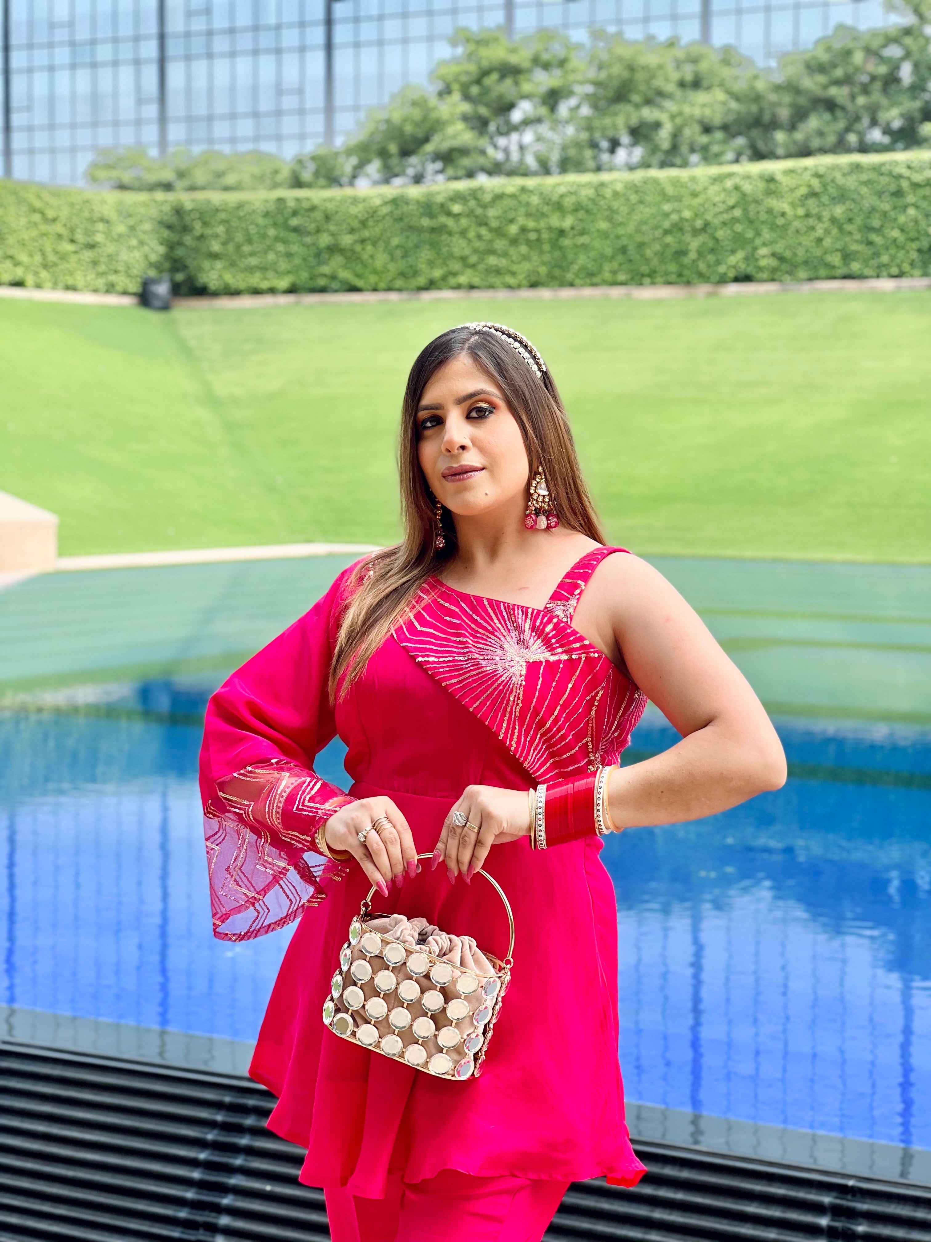 Pink Embroidered Co-Ord Set