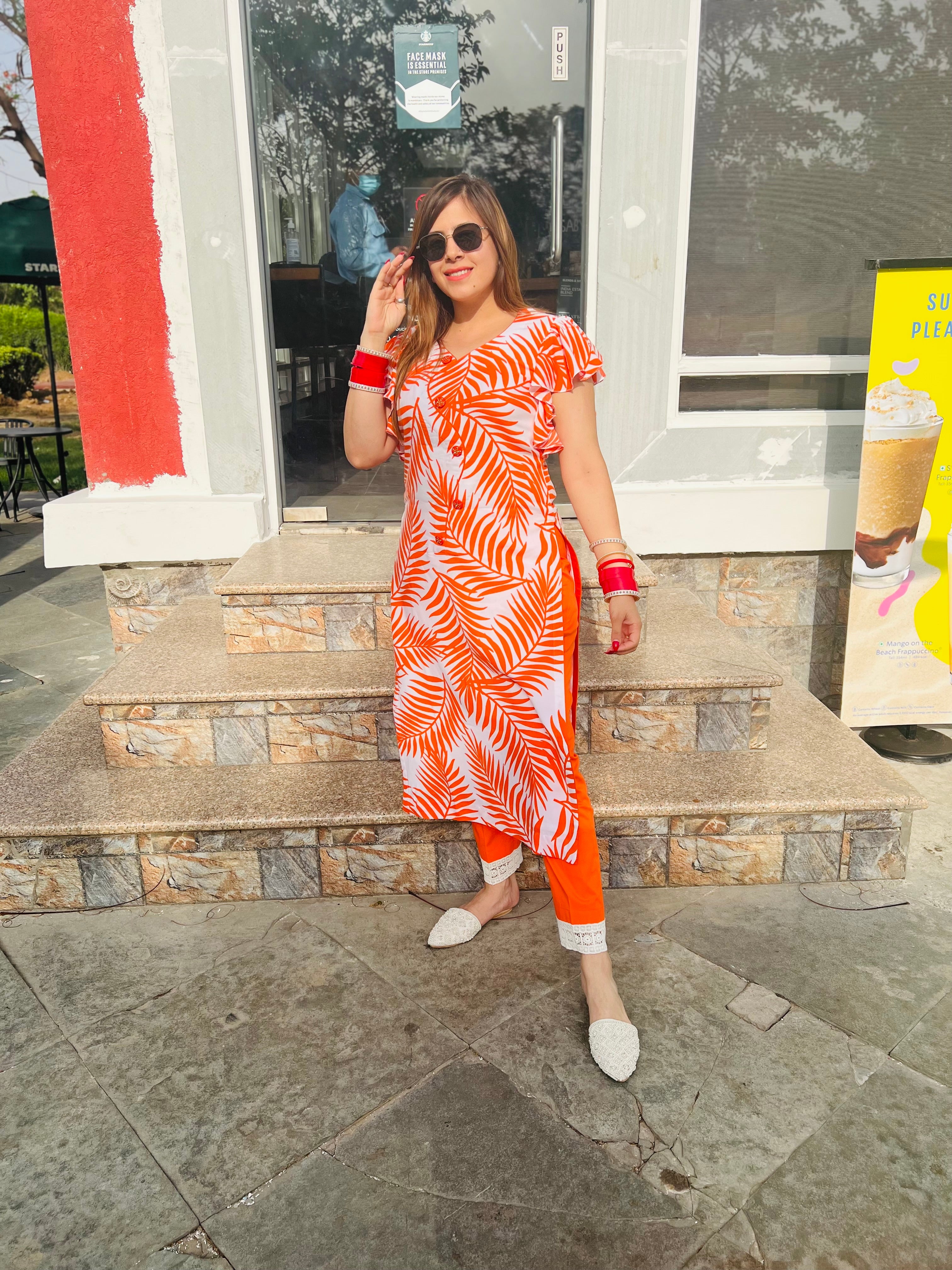 Orange Cotton Suit