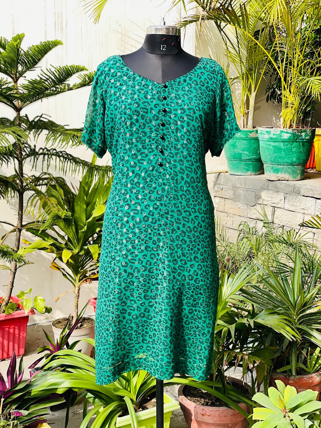 Green Cheetah Kurti