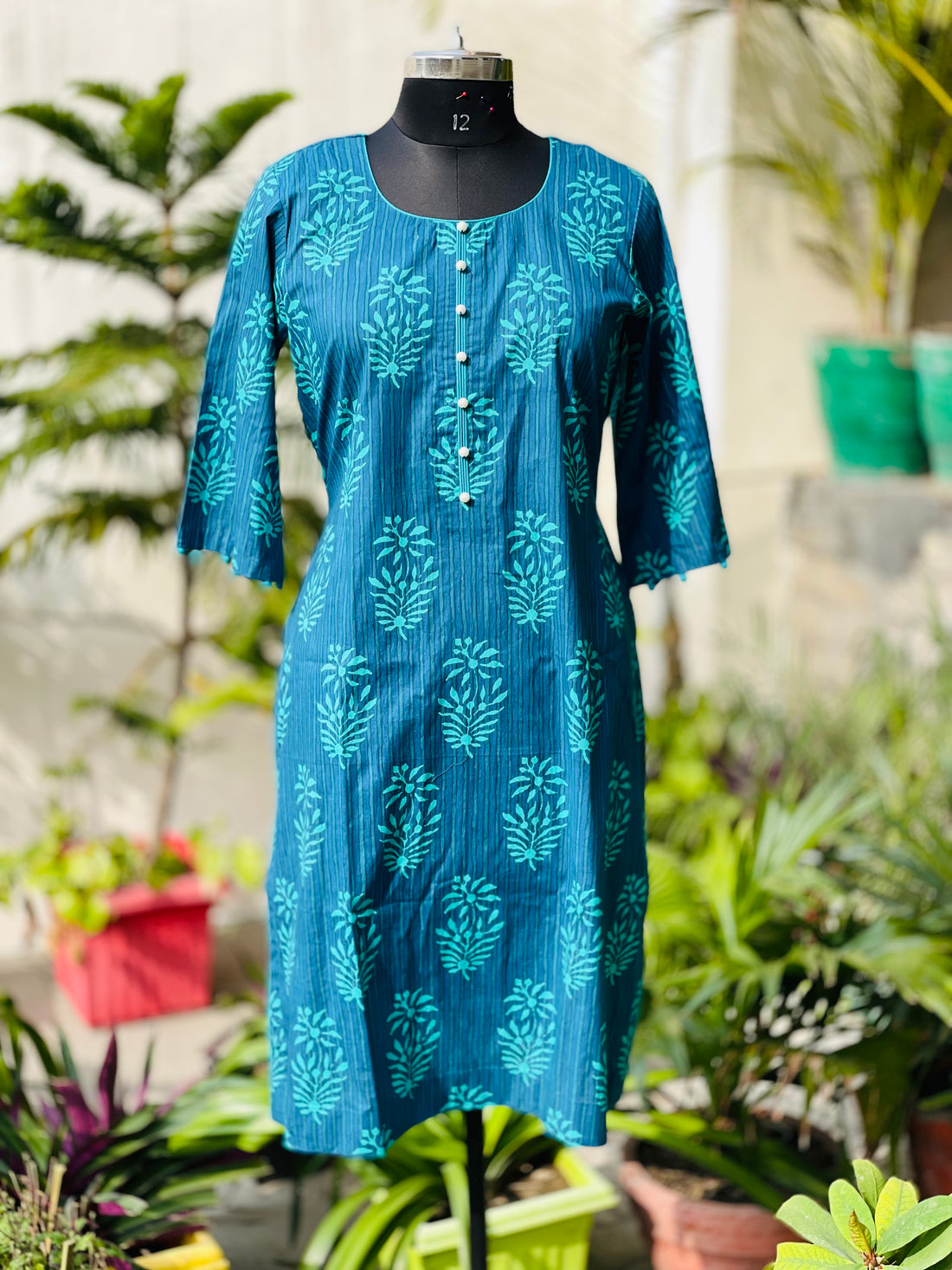 Blue Leaf Kurti