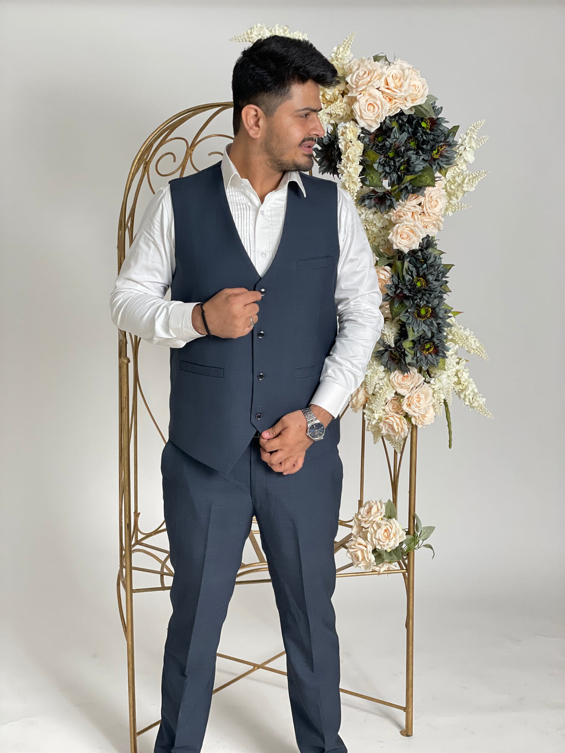 Menswear Grey Waistcoat Set