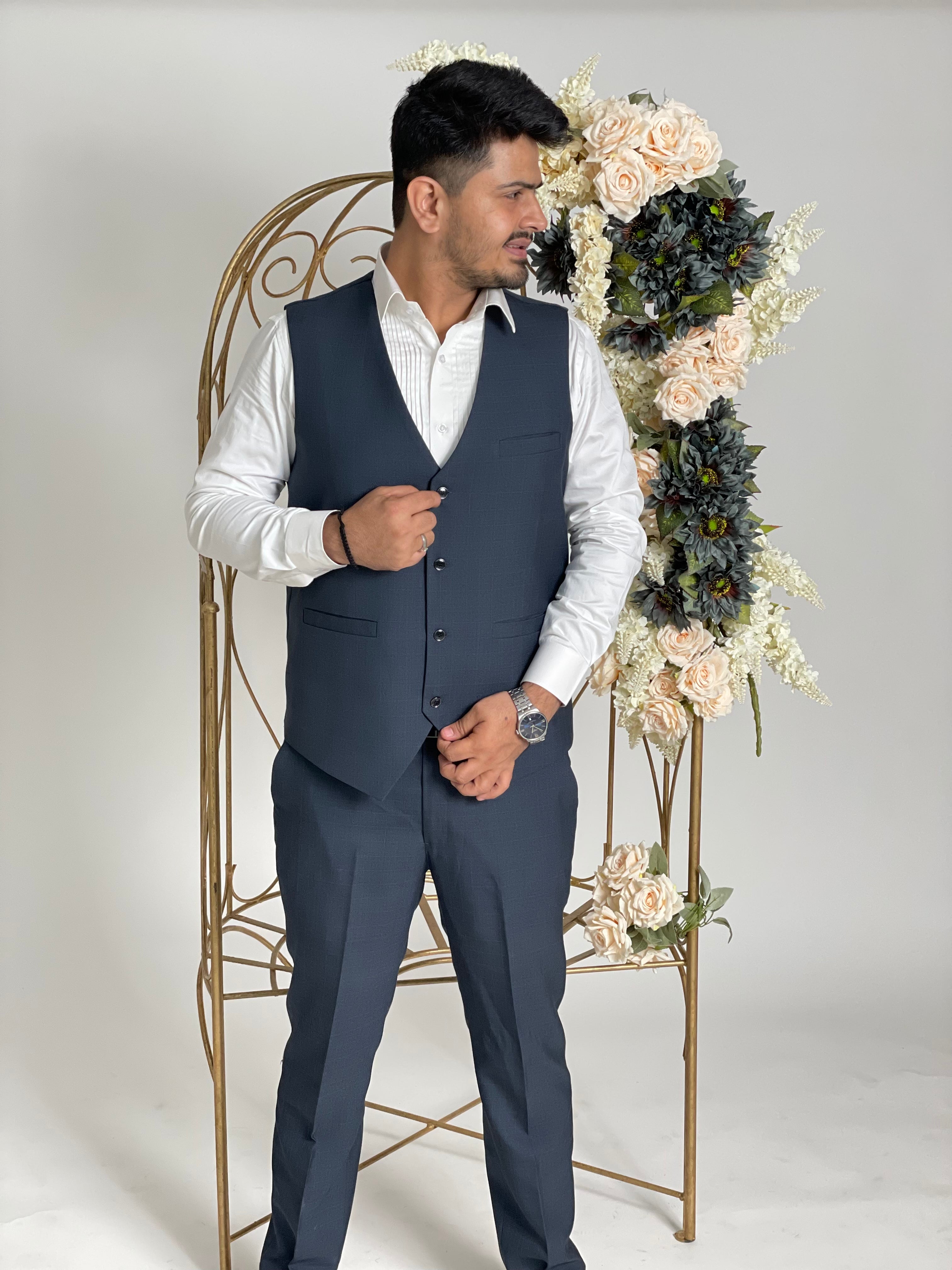 Menswear Grey Waistcoat Set