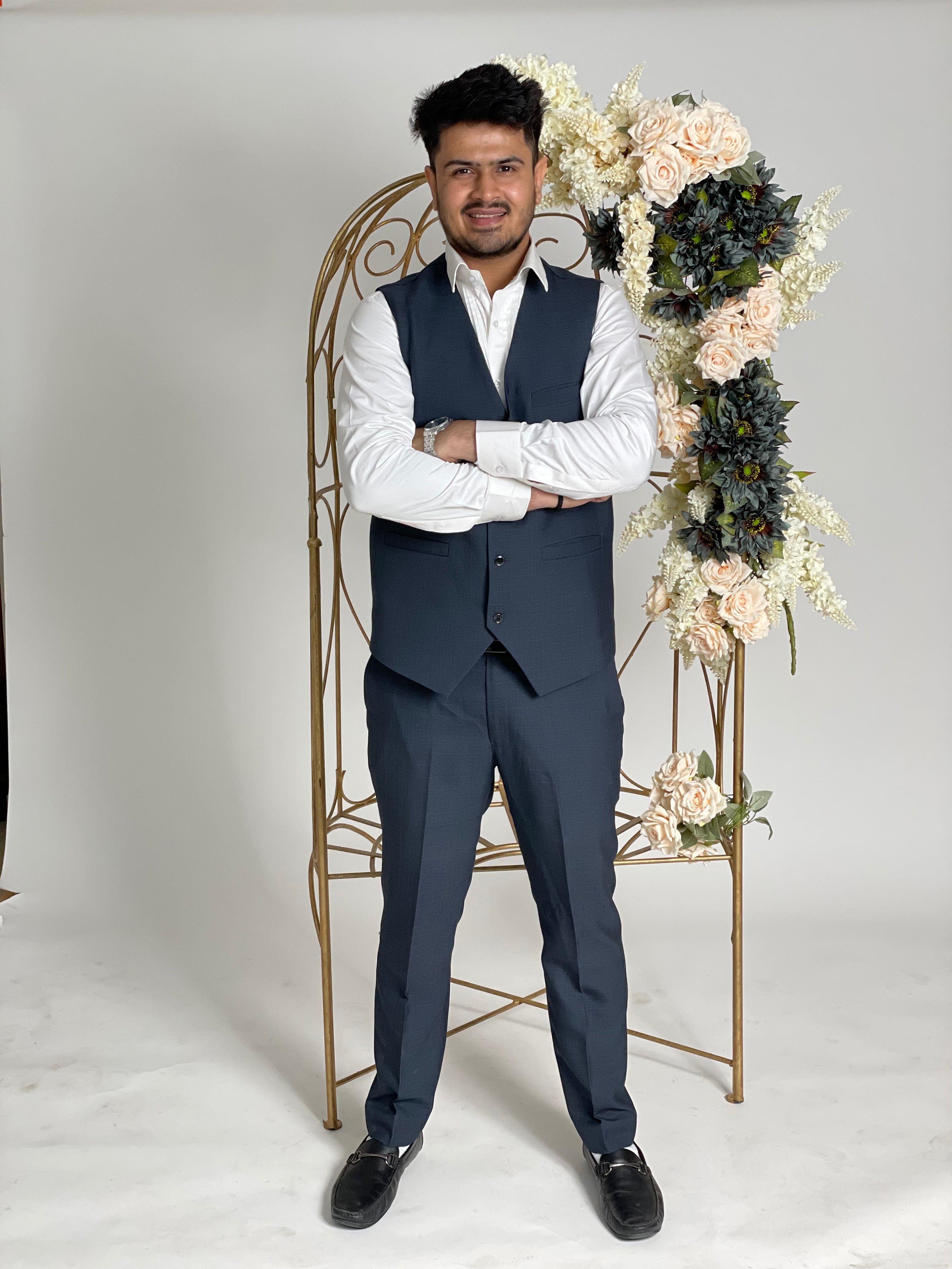 Menswear Grey Waistcoat Set