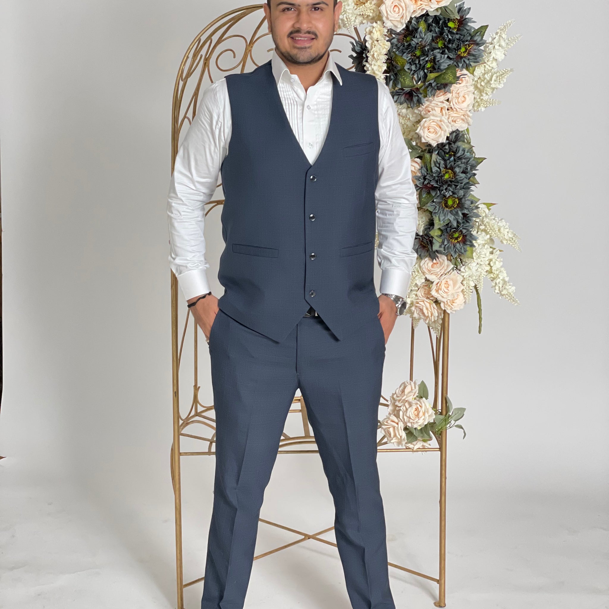 Menswear Grey Waistcoat Set