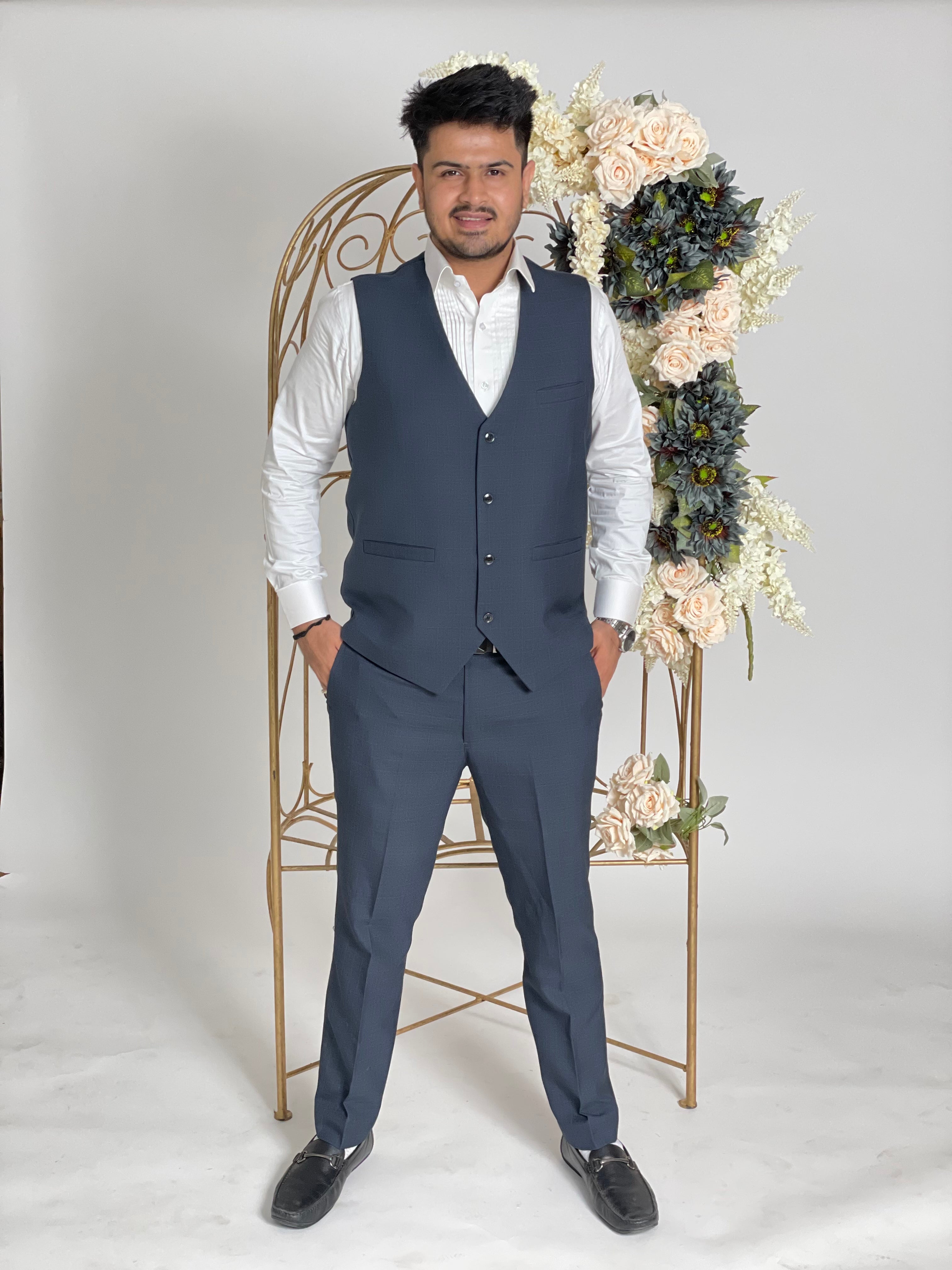 Menswear Grey Waistcoat Set
