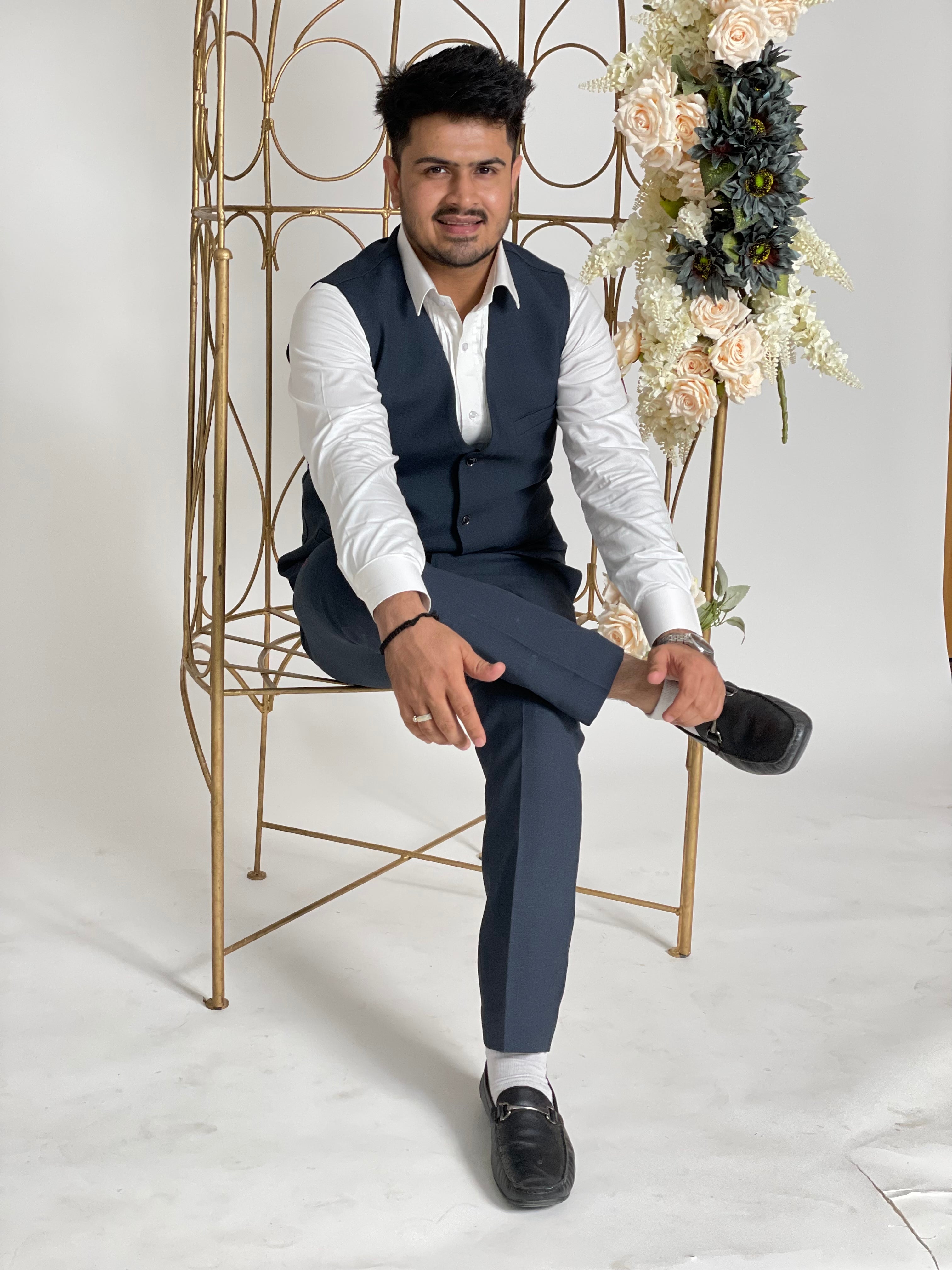 Menswear Grey Waistcoat Set