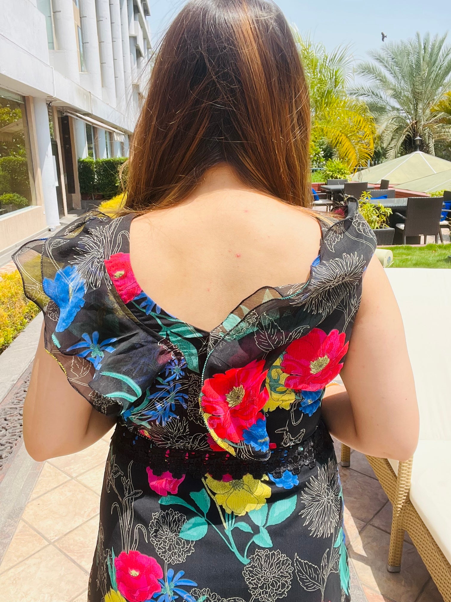 Black Lacy Floral Maxi