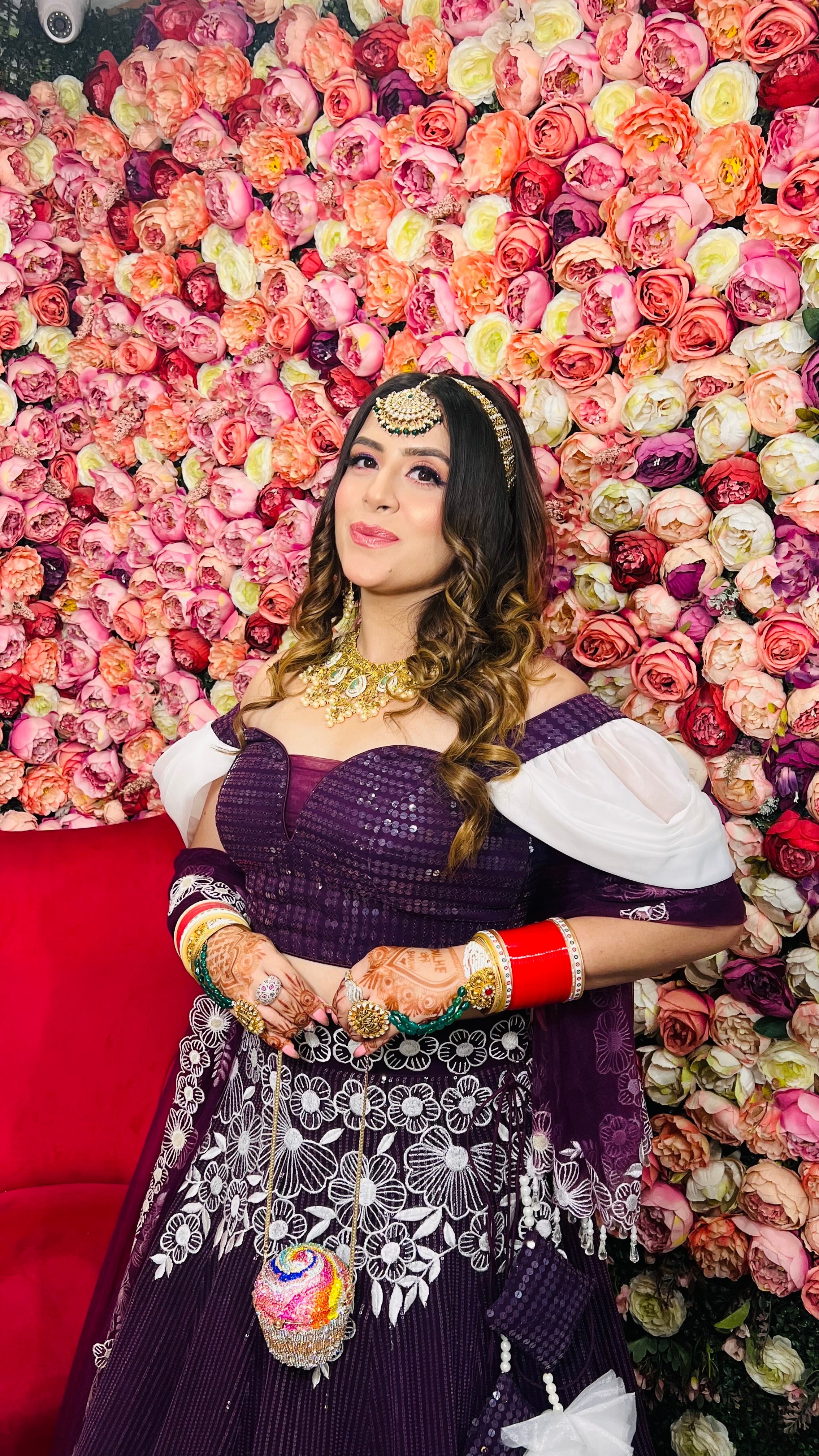 Purple Flower Lehenga