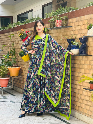 Coral reef print on print suit