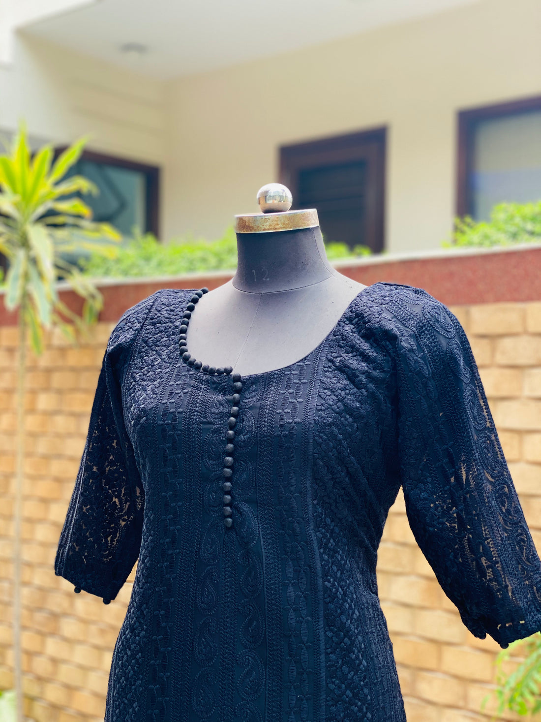 Navy Blue Chikankari Kurti Set