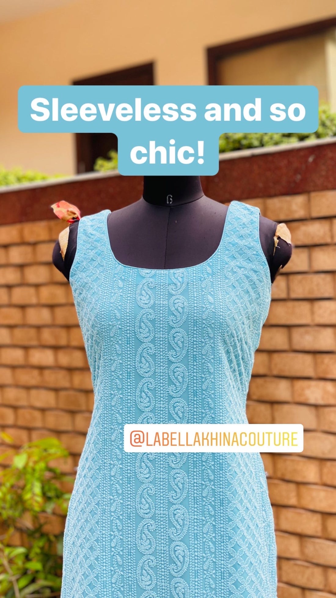 Sky Blue Chikankar Kurti Set