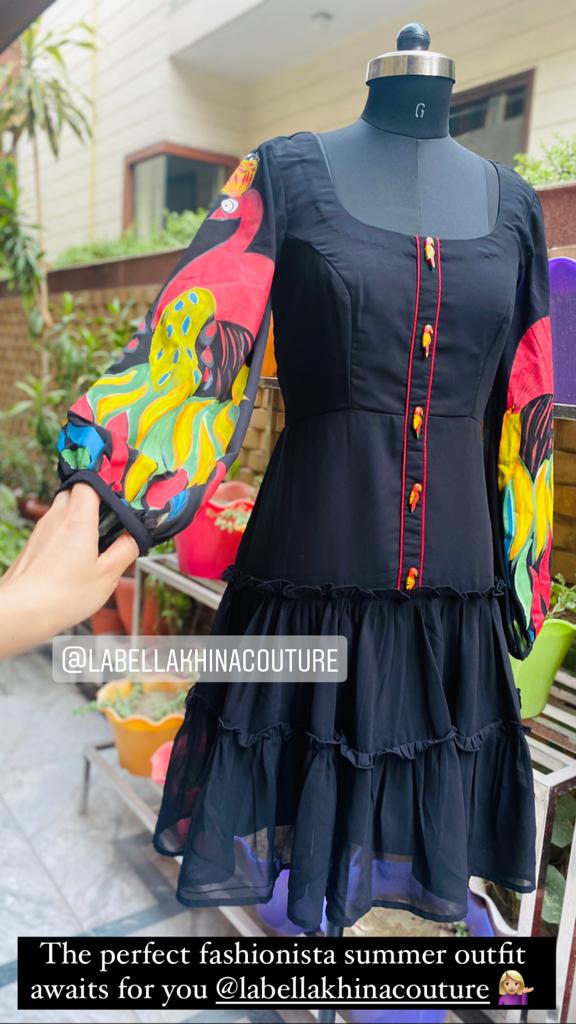 Black Handpainted Dress
