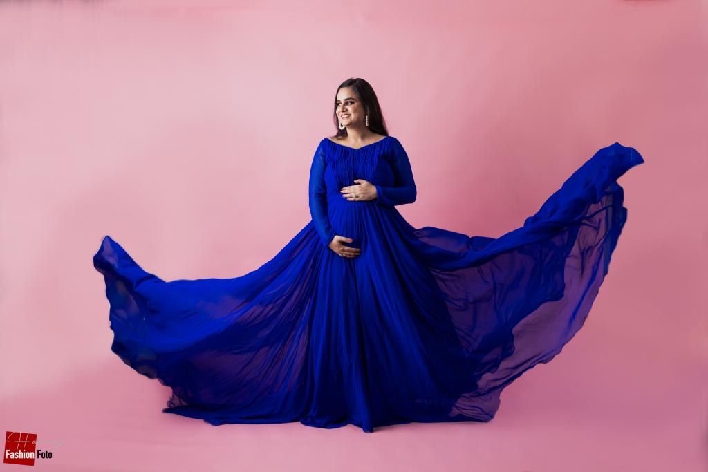 Navy Blue Maternity Gown