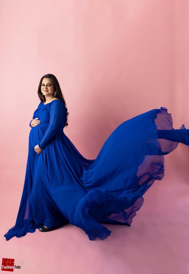 Navy Blue Maternity Gown