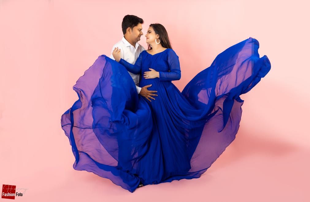 Navy Blue Maternity Gown