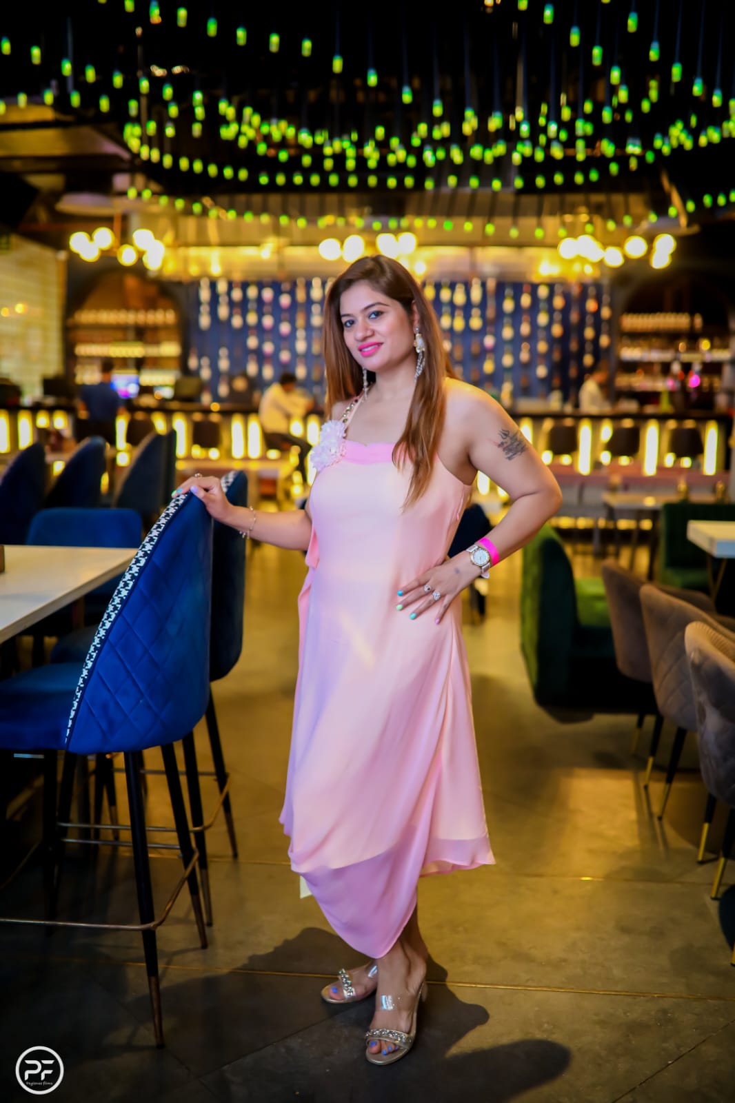 Pink Georgette Drape