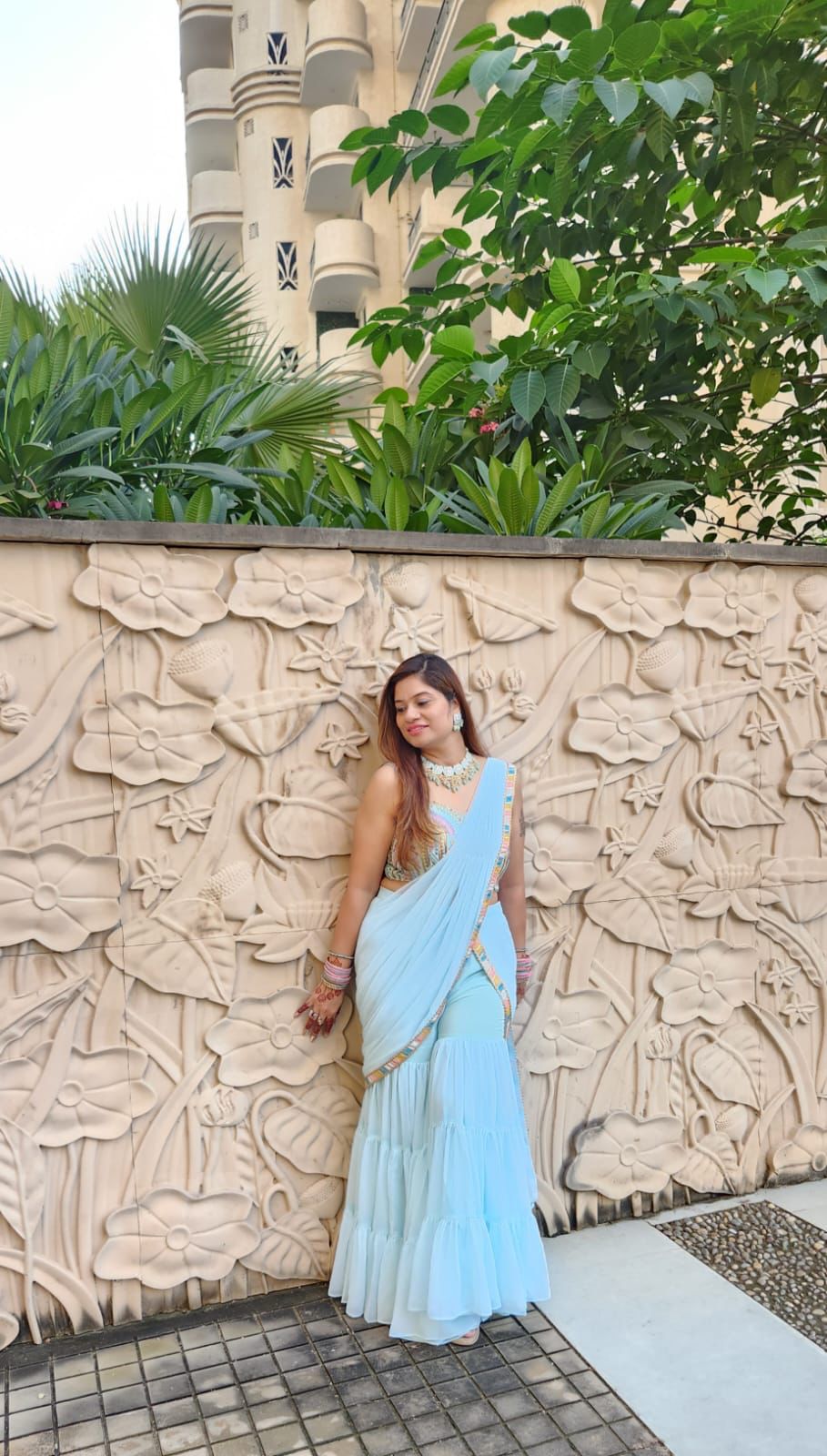 Sky Blue Garara Saree