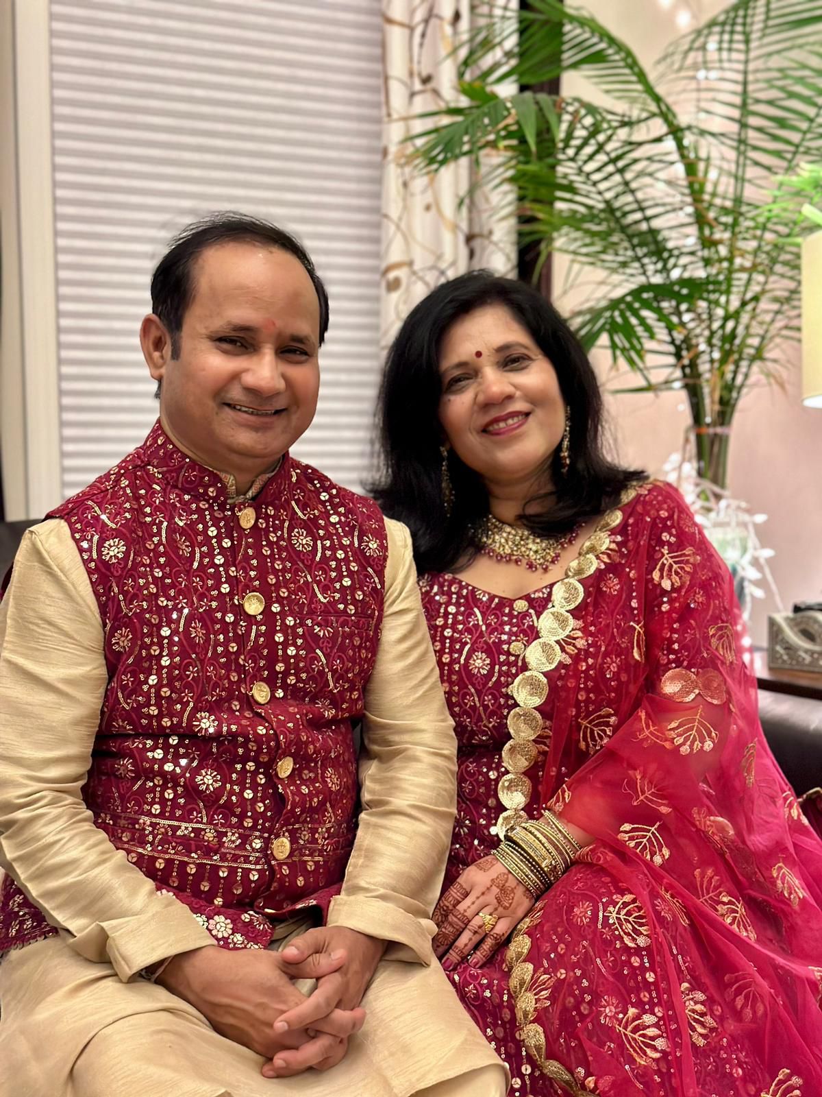 Menswear Maroon Chikankari Waistcoat