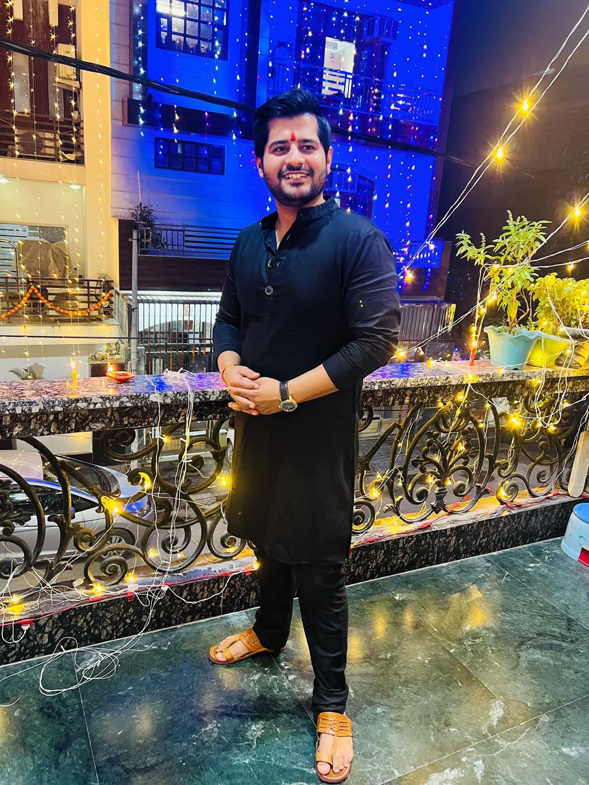 Menswear Black Classy Kurta Set