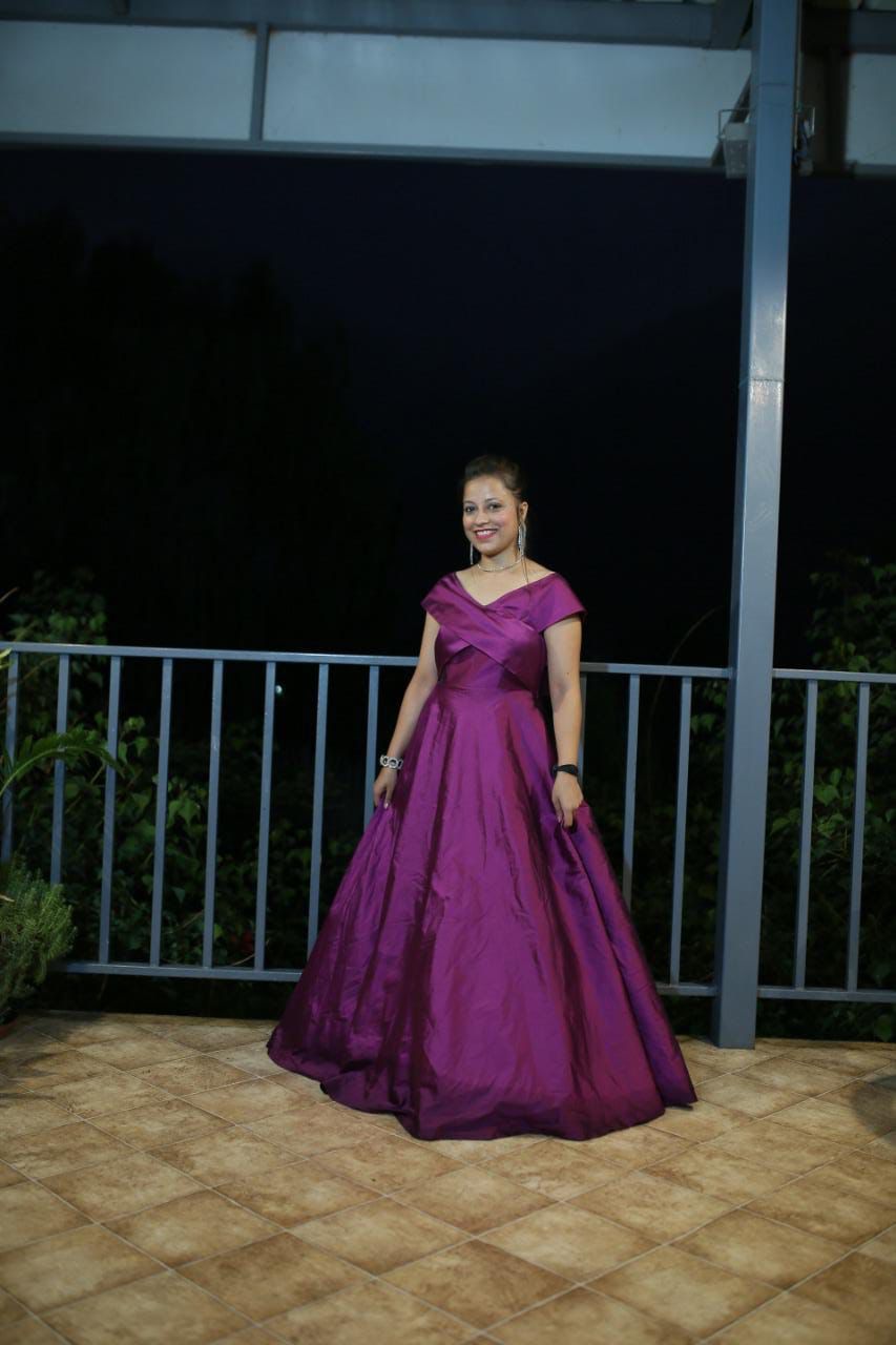 Wine Silk Gown