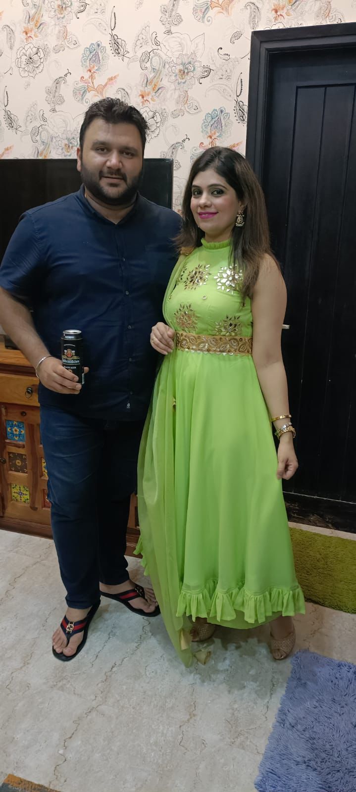 Pista Green Anarkali with Dupatta