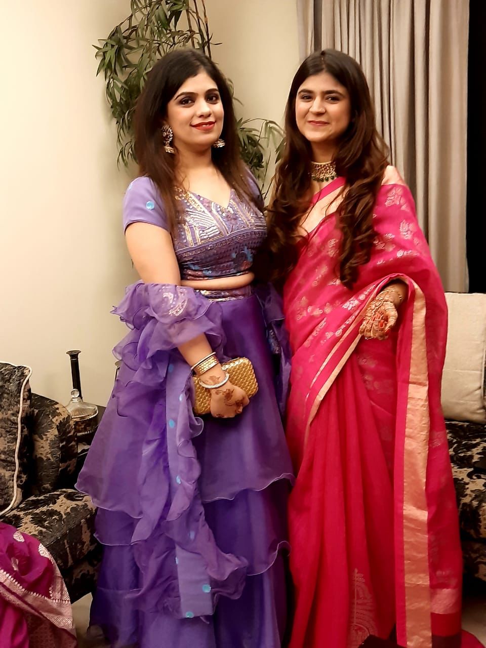 Mauve Lehenga with Ruffle Dupatta