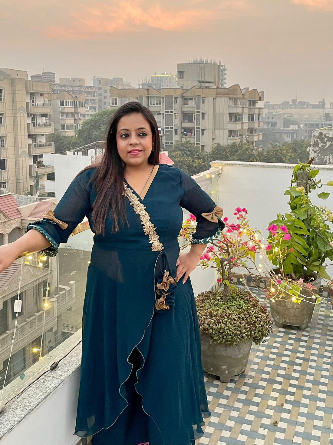 Peacock Georgette Suit