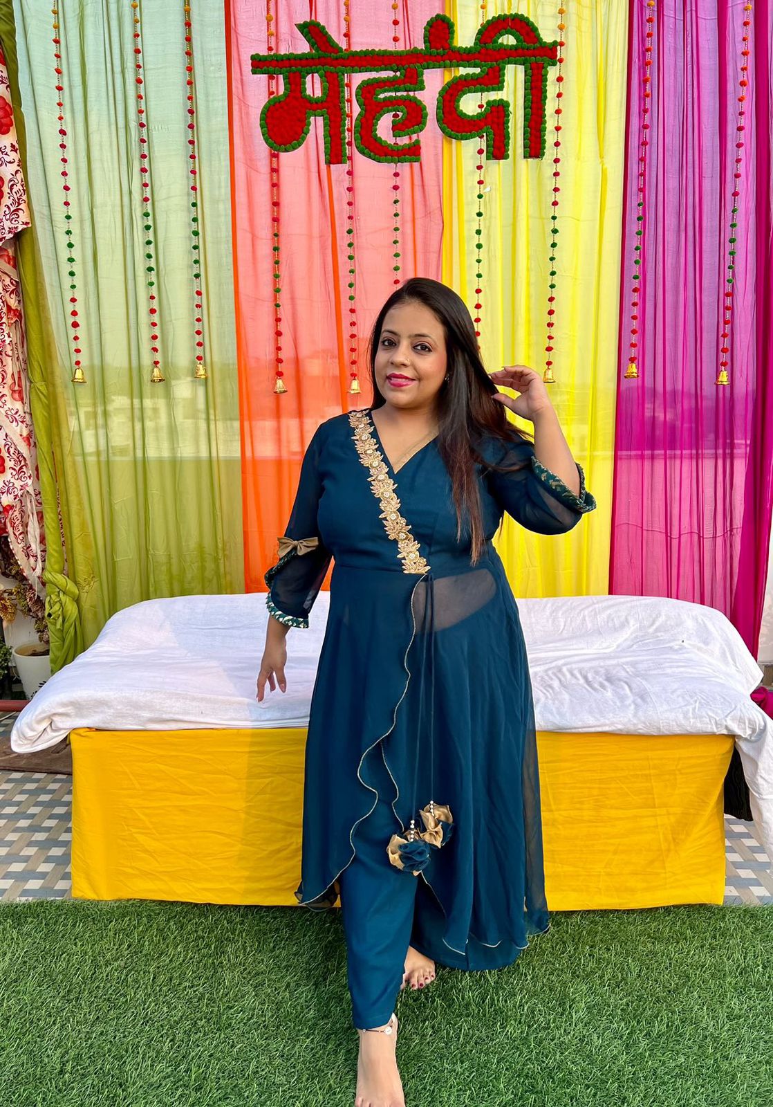 Peacock Georgette Suit