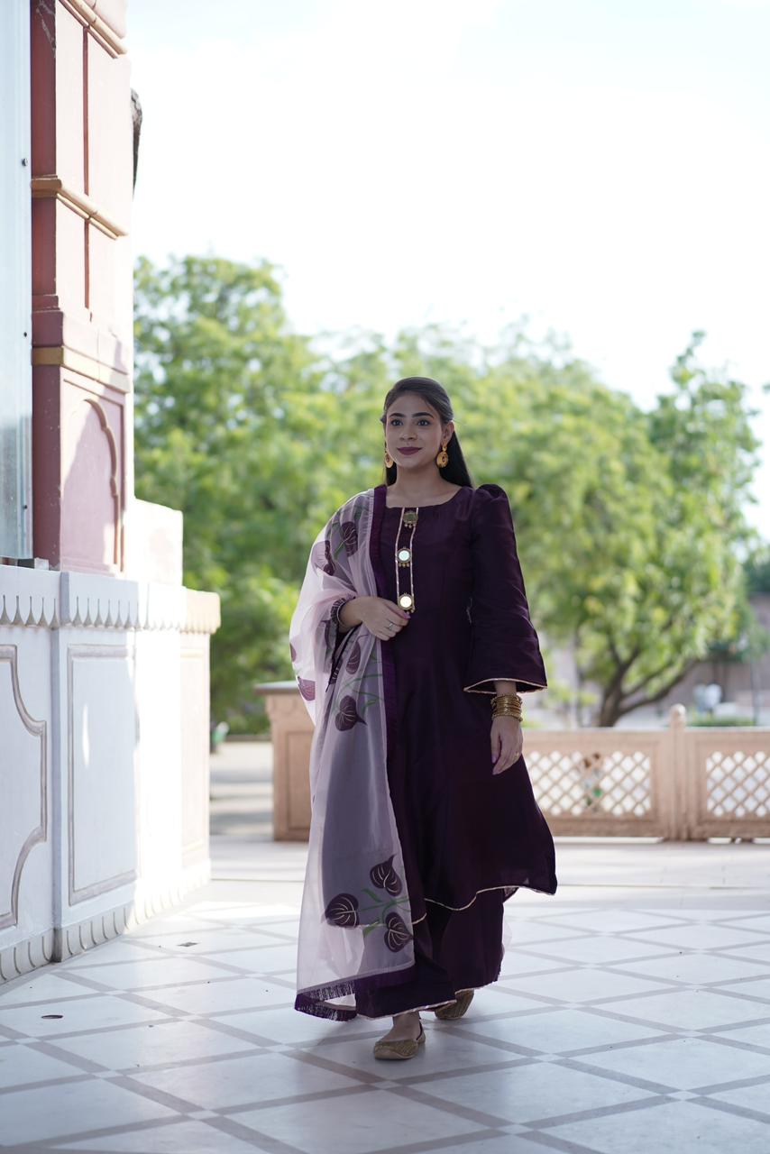 Dark Purple Silk Suit