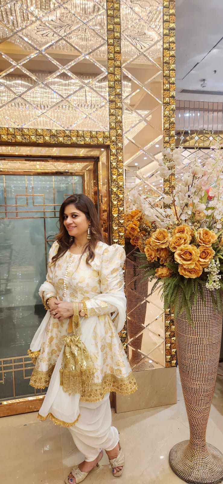 White Banarasi Dhoti Suit