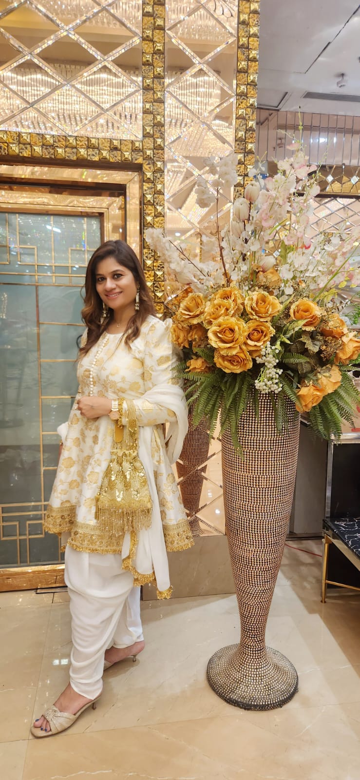 White Banarasi Dhoti Suit