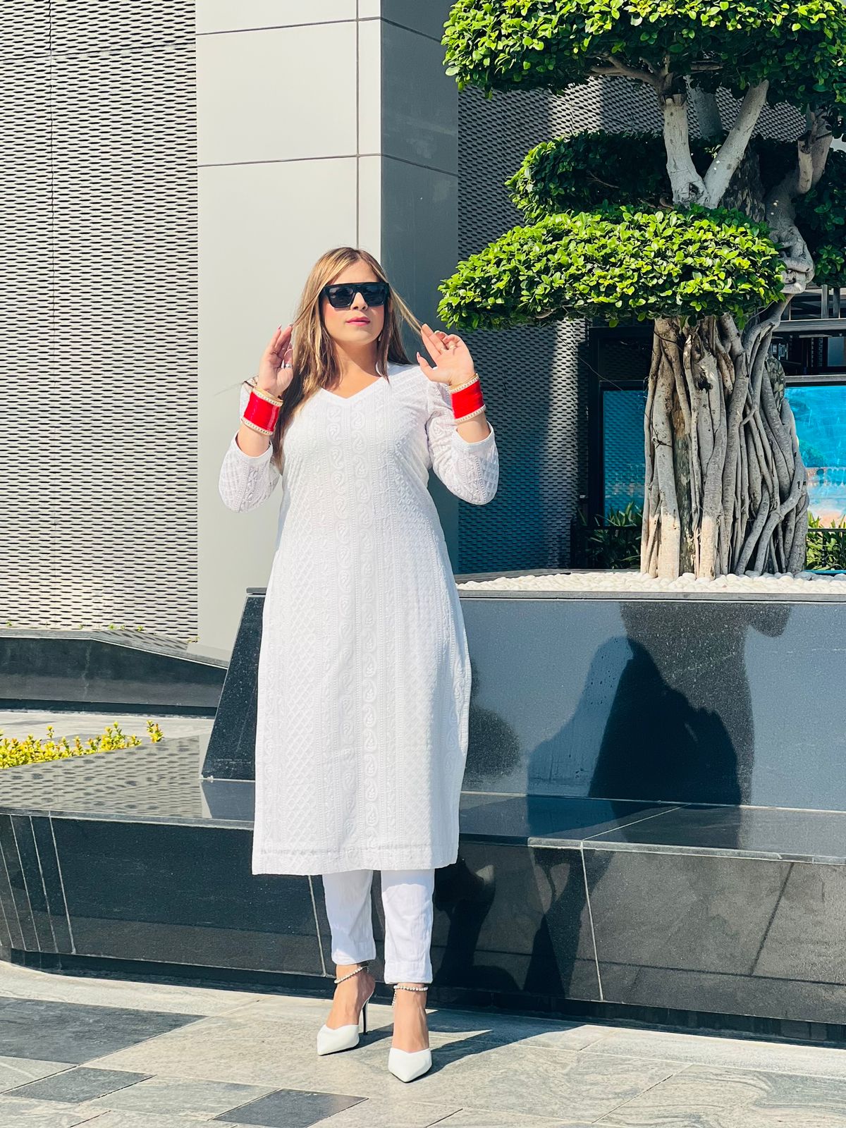 White Chikankari Kurti