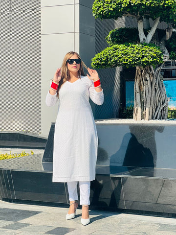 White Chikankari Kurti