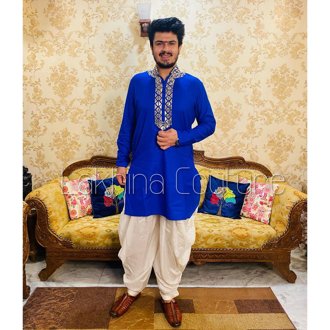 Menswear Royal Blue Leather Set